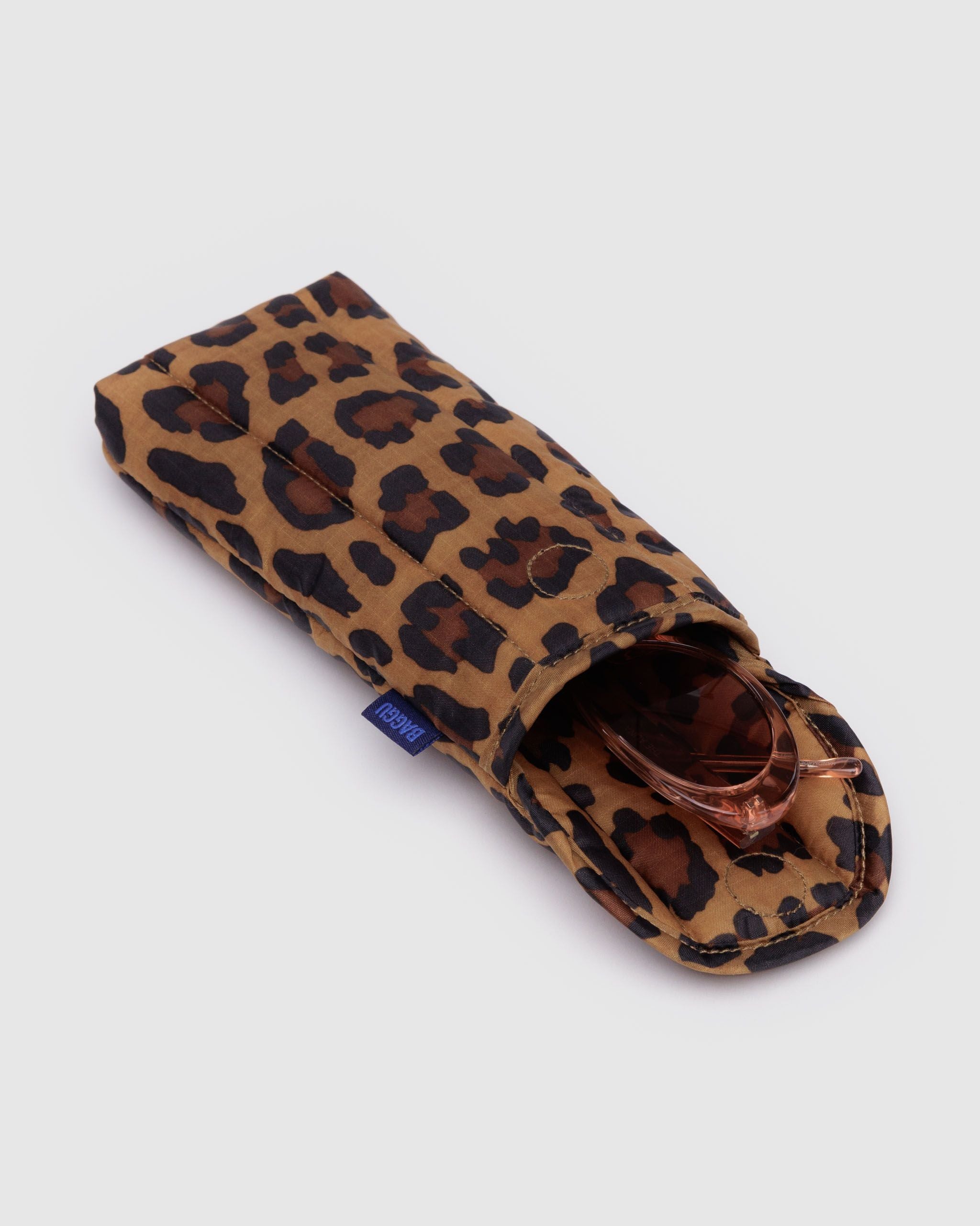 Puffy Glasses Sleeve in Leopard - Soft Protective Storage