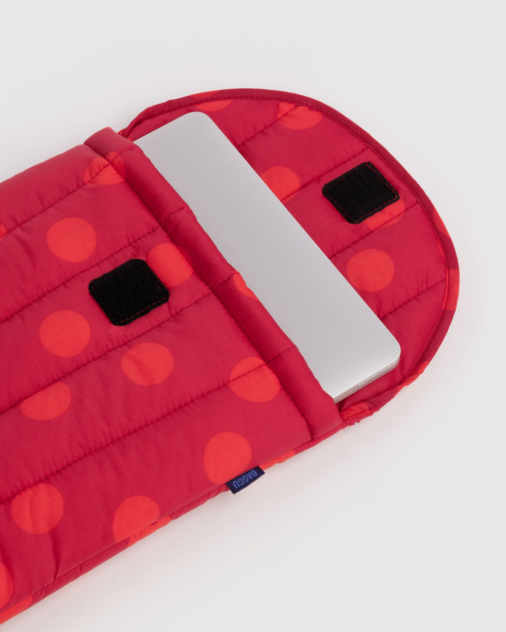 Puffy Laptop Sleeve 13 14 in Red Polka Dot - Soft Protective Storage