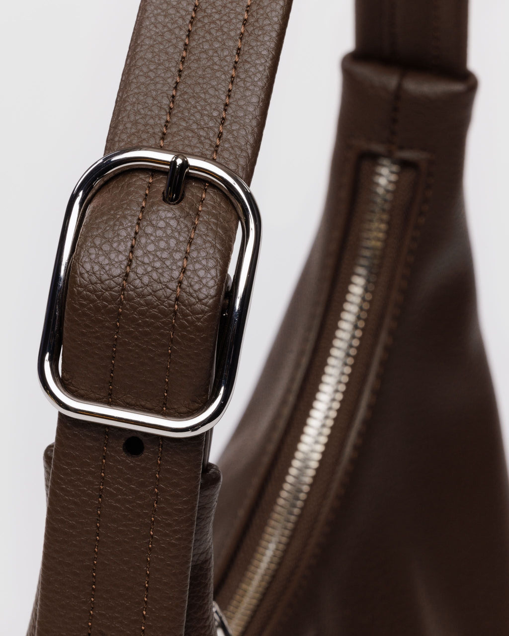 Mini Recycled Leather Shoulder Bag in Brown