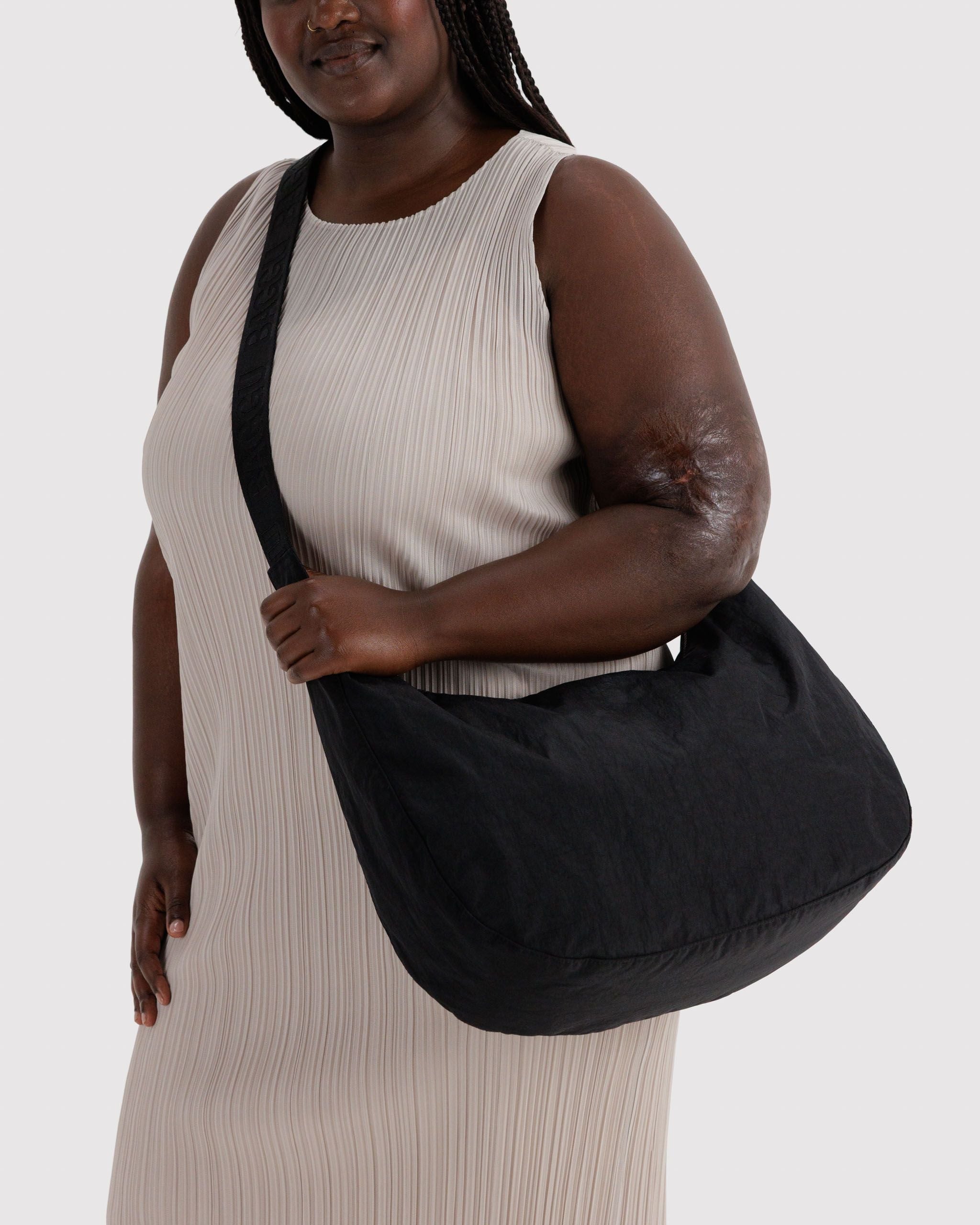 Large Nylon Crescent Bag in Black - Hands Free Everyday Carry