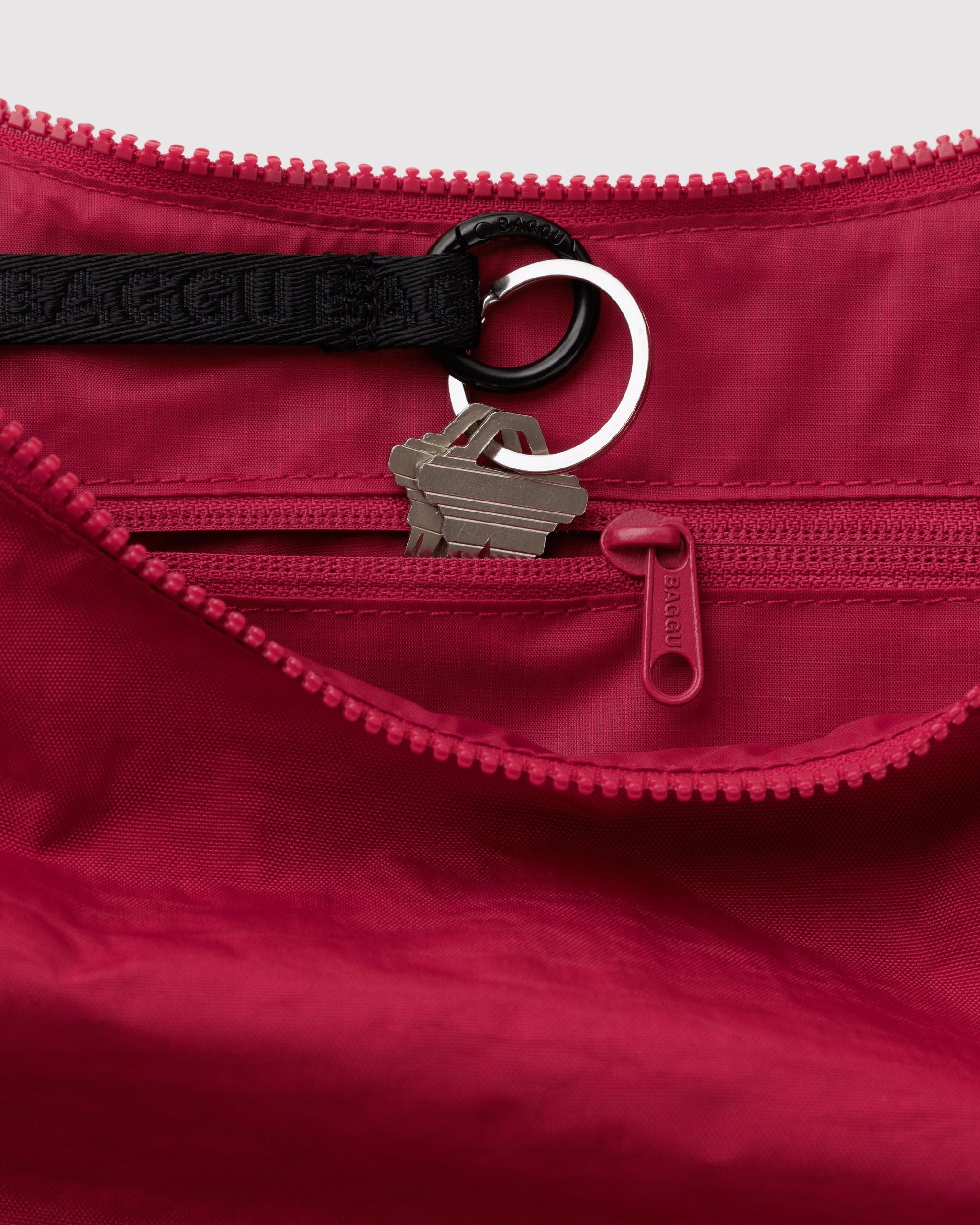 Medium Nylon Crescent Bag in Cherry - Hands Free Everyday Carry