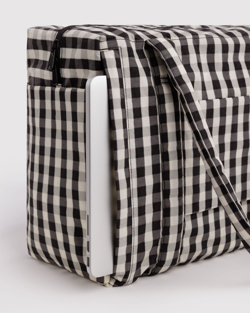 Small Cloud Carry-On in Black and Cream Gingham