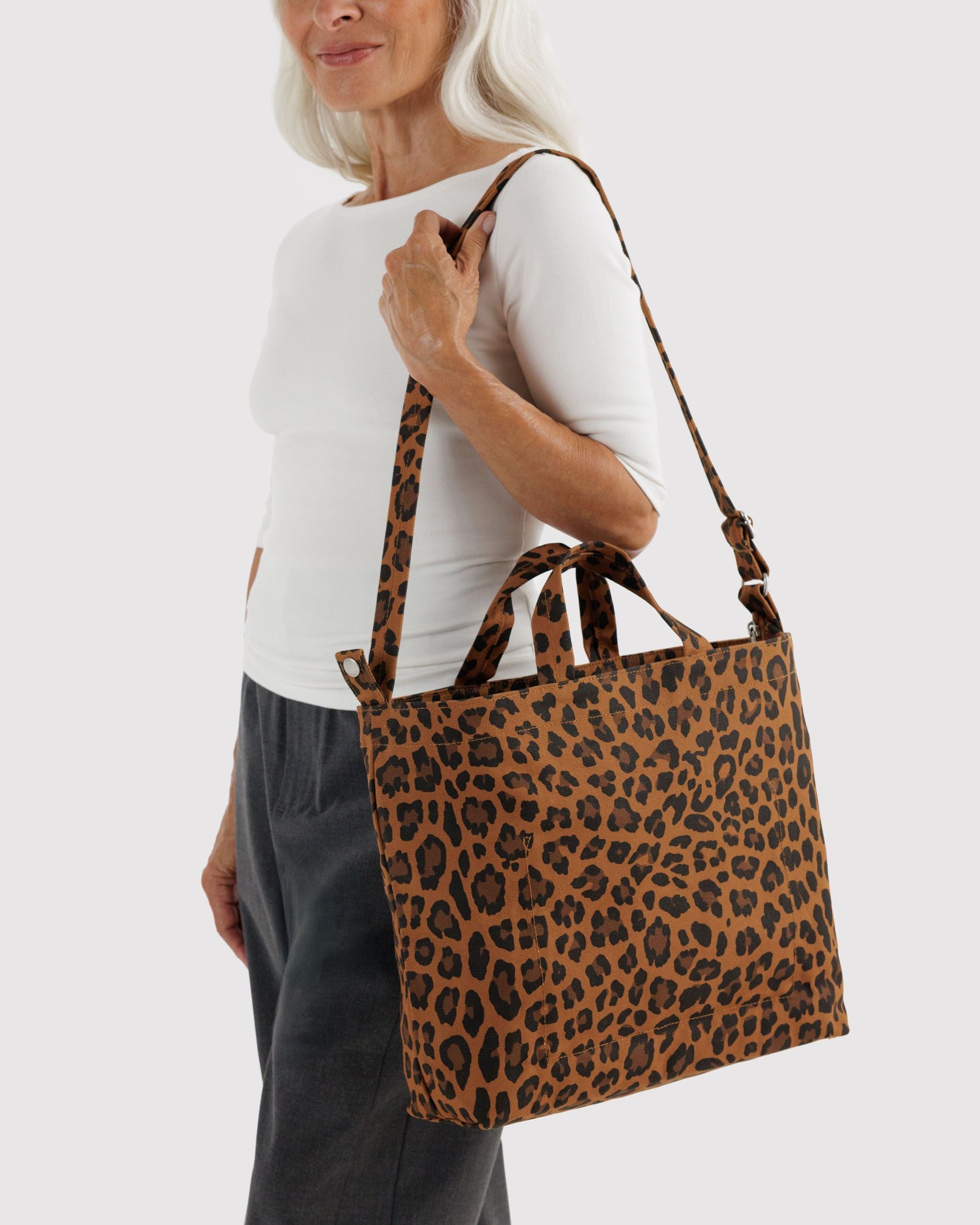 Horizontal Zip Duck Bag in Leopard - Roomy Everyday Carry