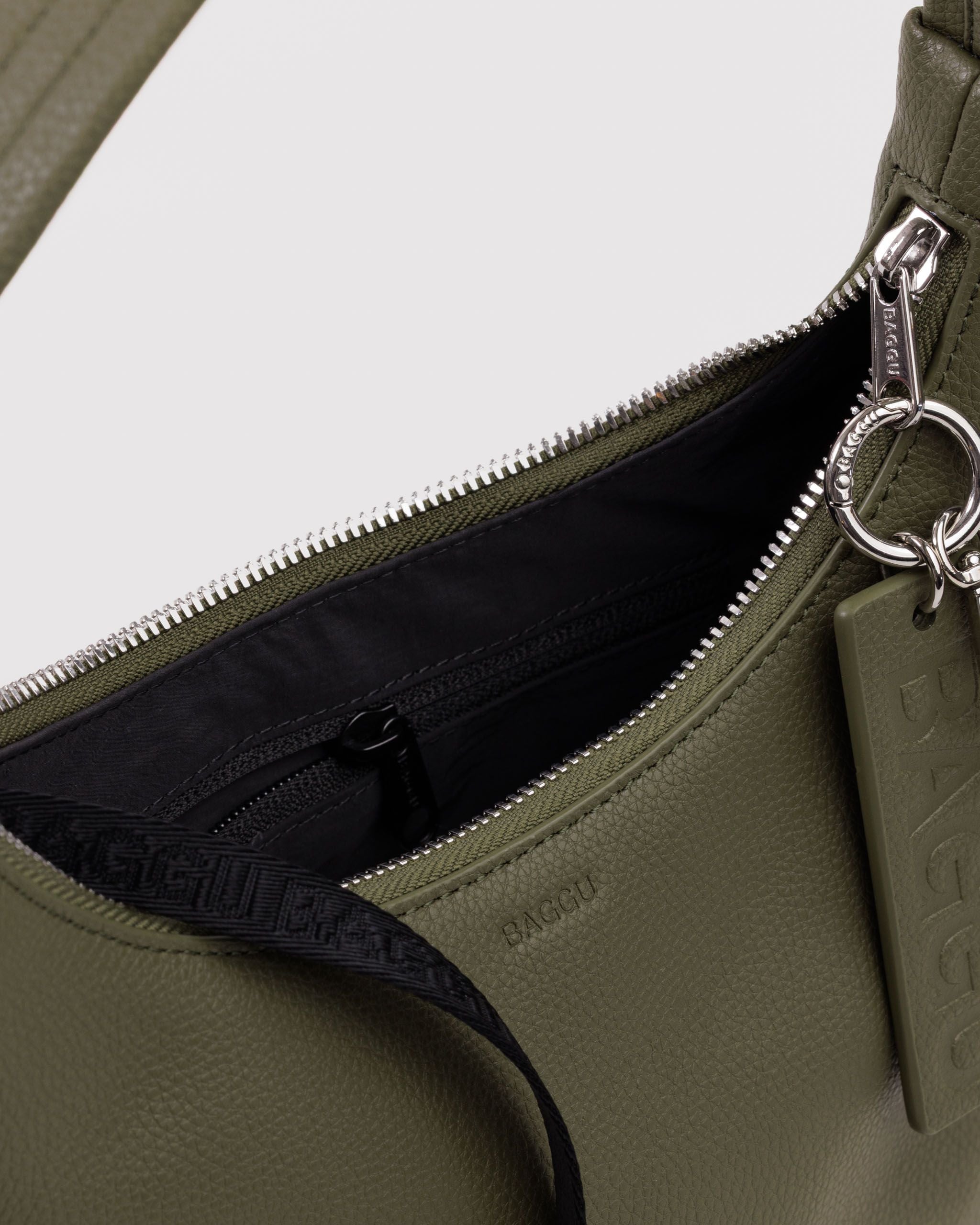 Mini Recycled Leather Shoulder Bag in Loden