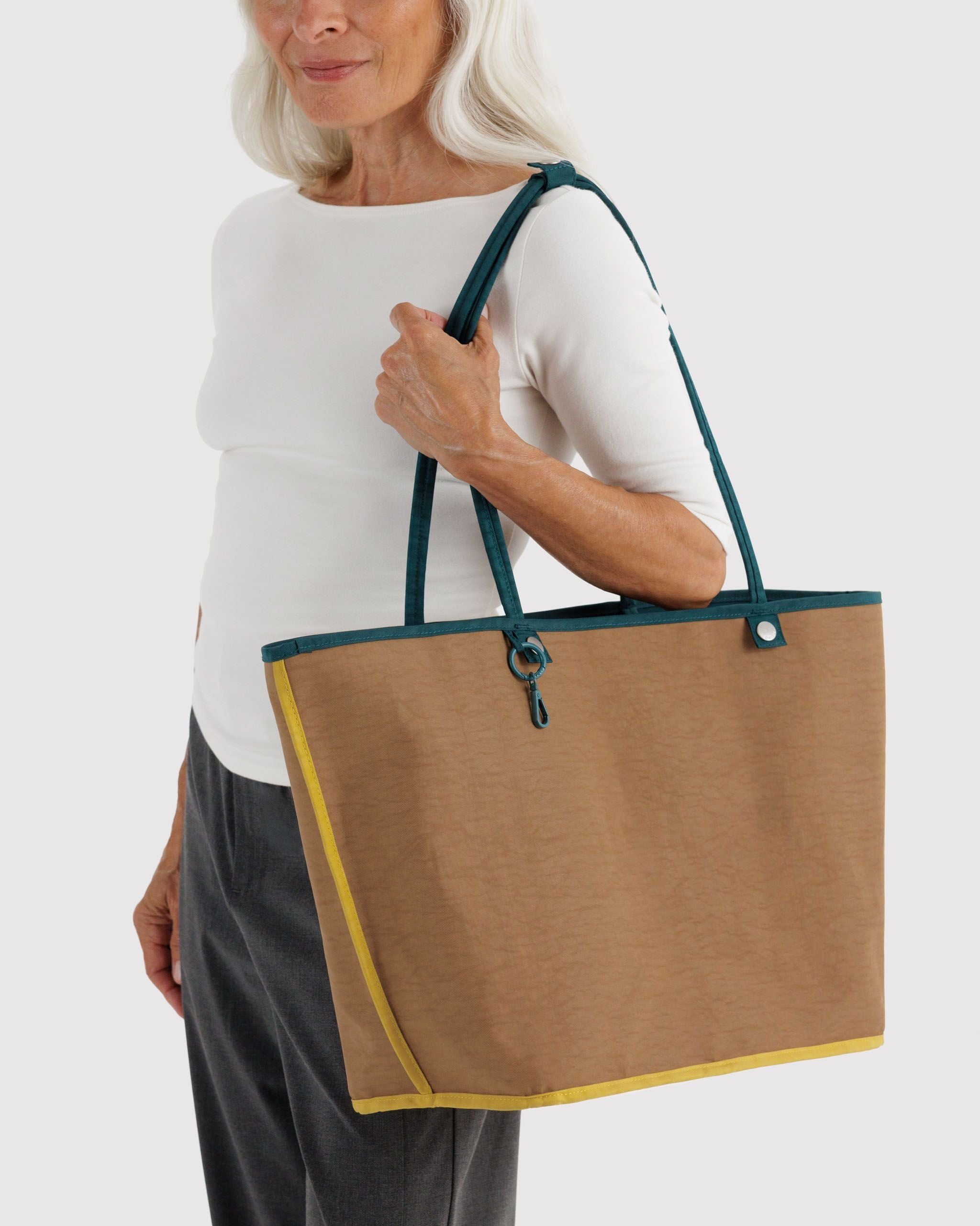 Large Nylon Reversible Tote in Deep Sea Mix - Roomy Everyday Carry