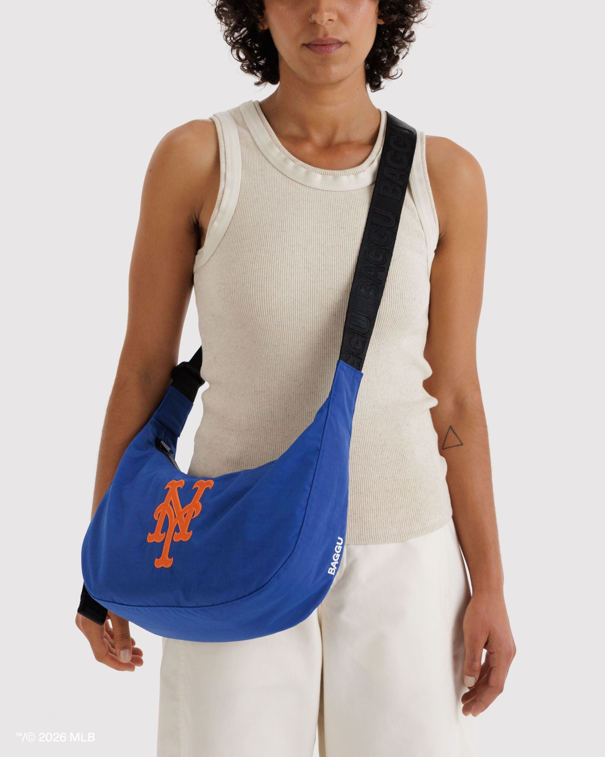 Medium Nylon Crescent Bag in New York MetsTM