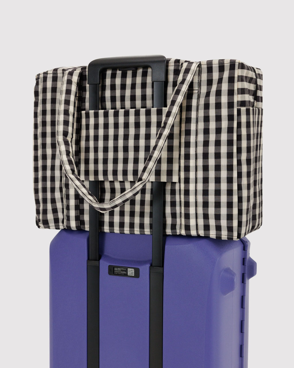 Cloud Carry-On in Black and Cream Gingham - Organized Travel Carry