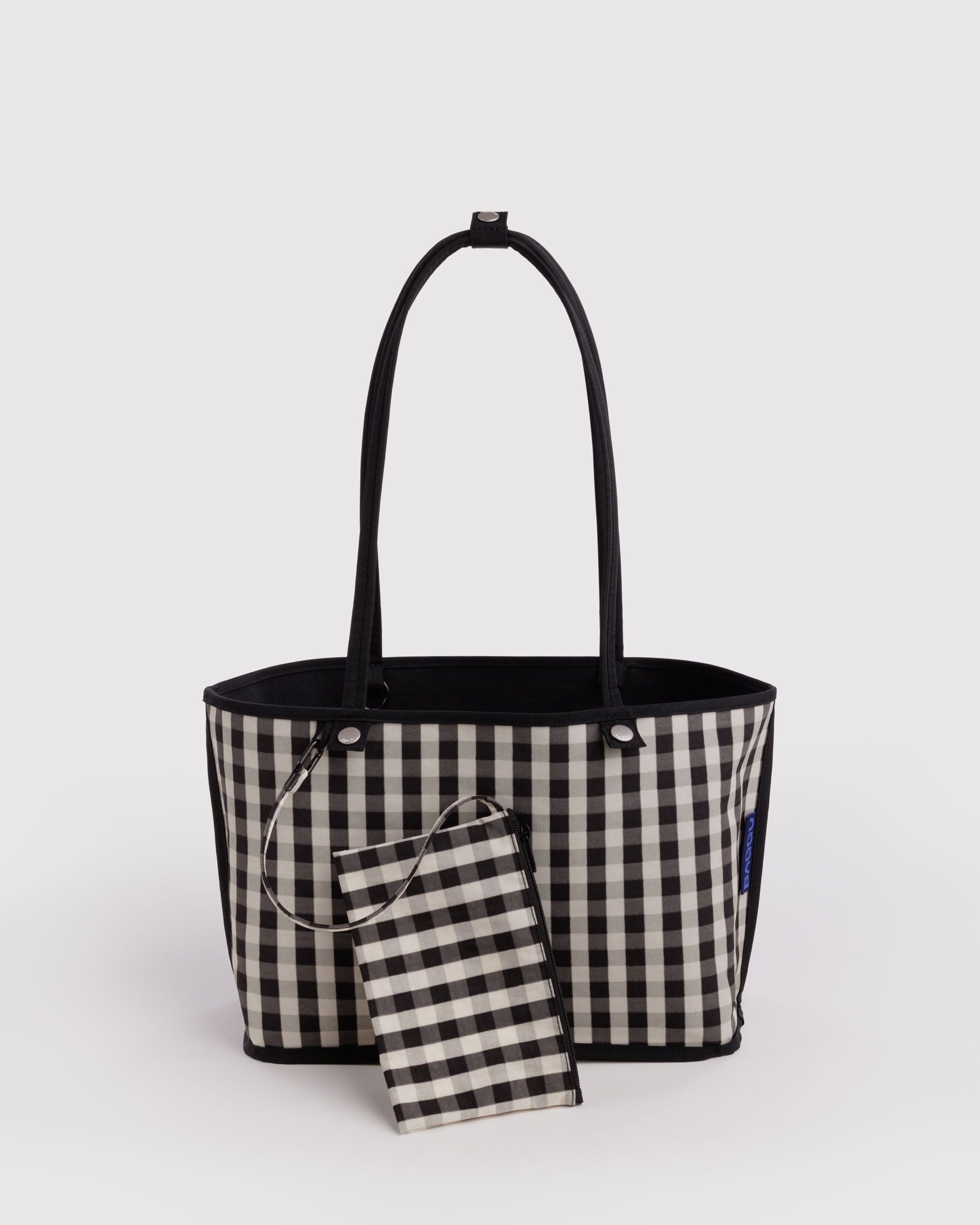 Medium Nylon Reversible Tote in Black Mix - Roomy Everyday Carry