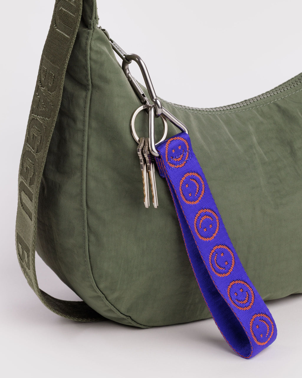 Logo Keychain in Lapis Happy - Playful Bag Accessory