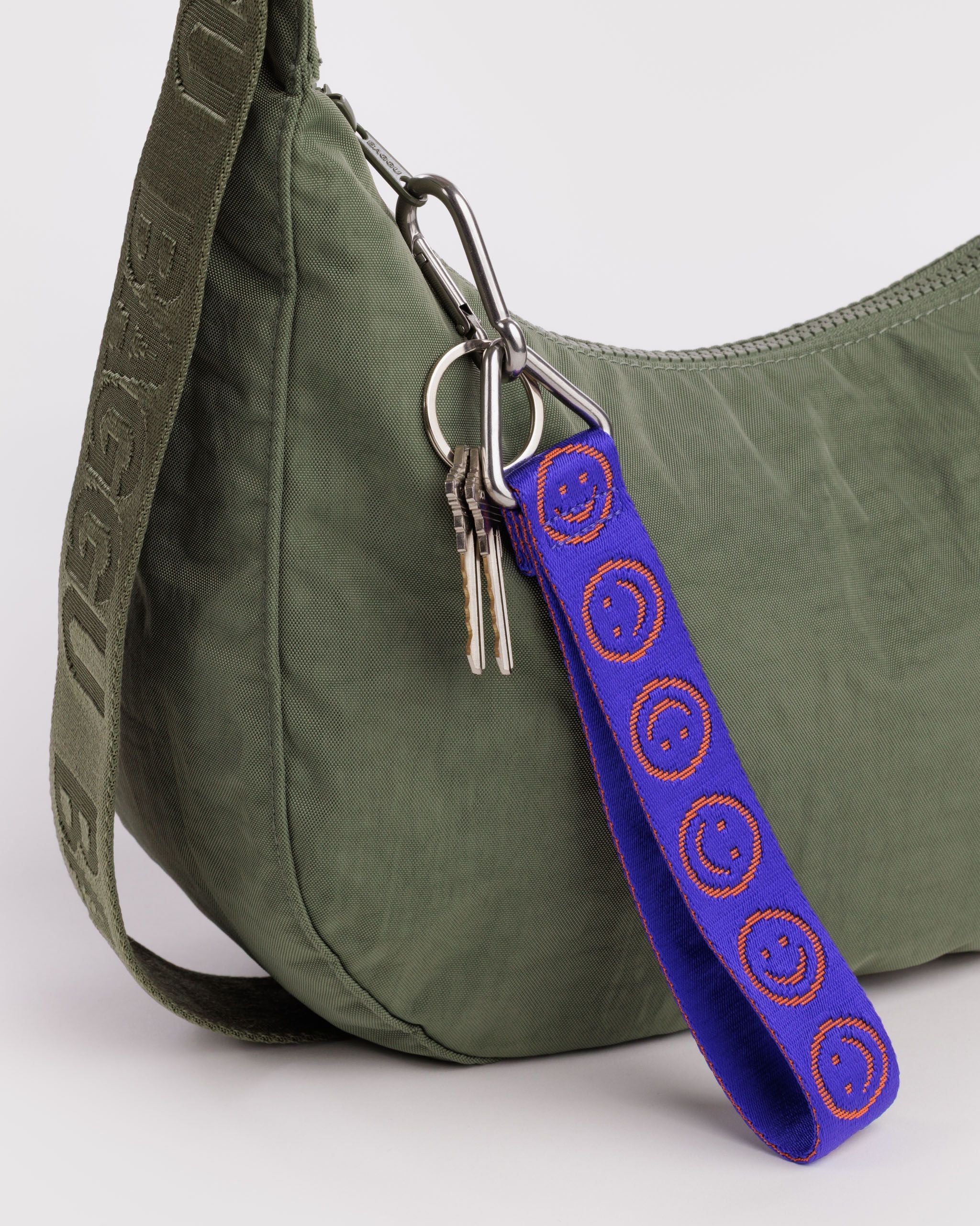 Logo Keychain in Lapis Happy - Playful Bag Accessory
