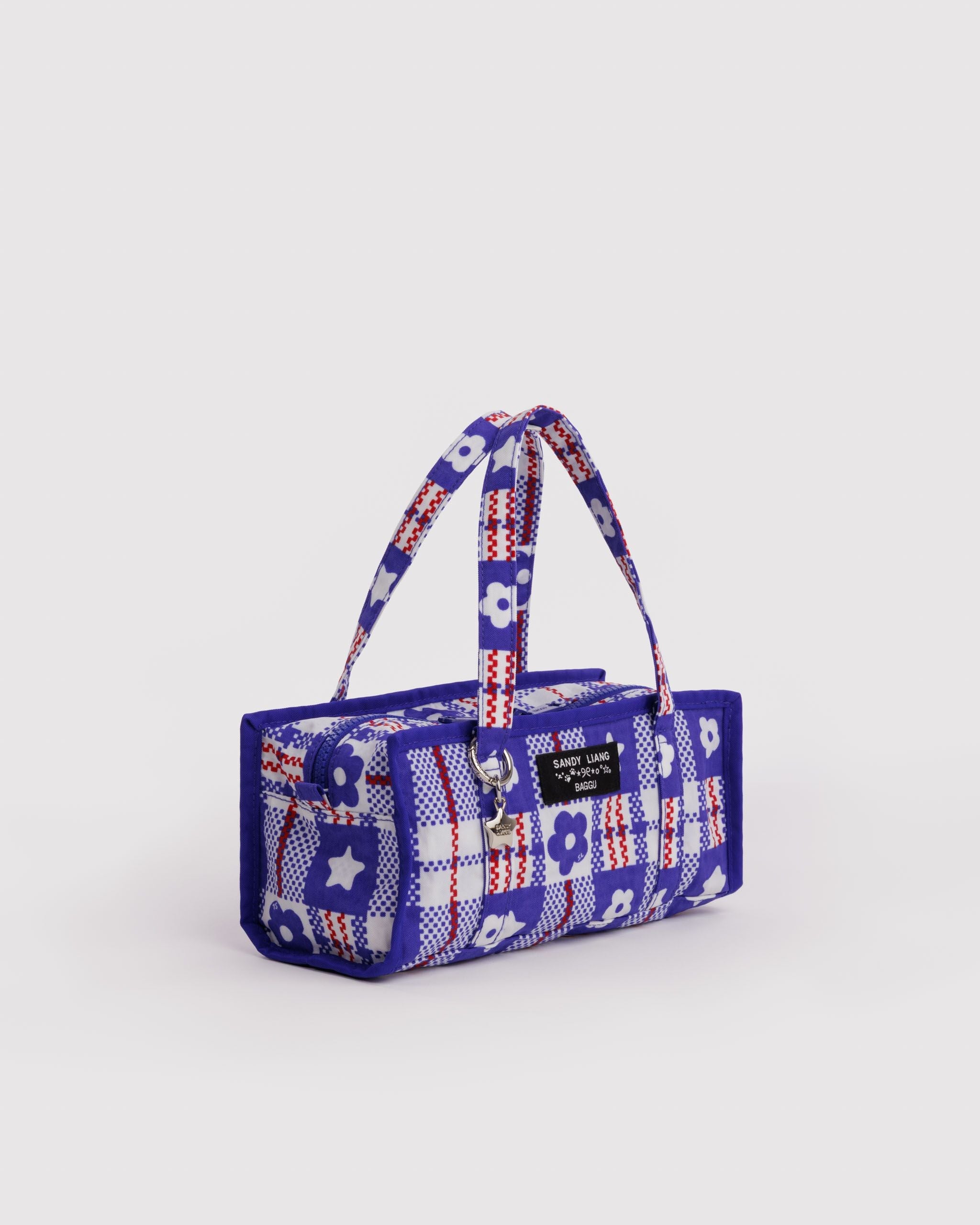 Mini Nylon Market Bag in Market Plaid Blue - Reusable Everyday Carry
