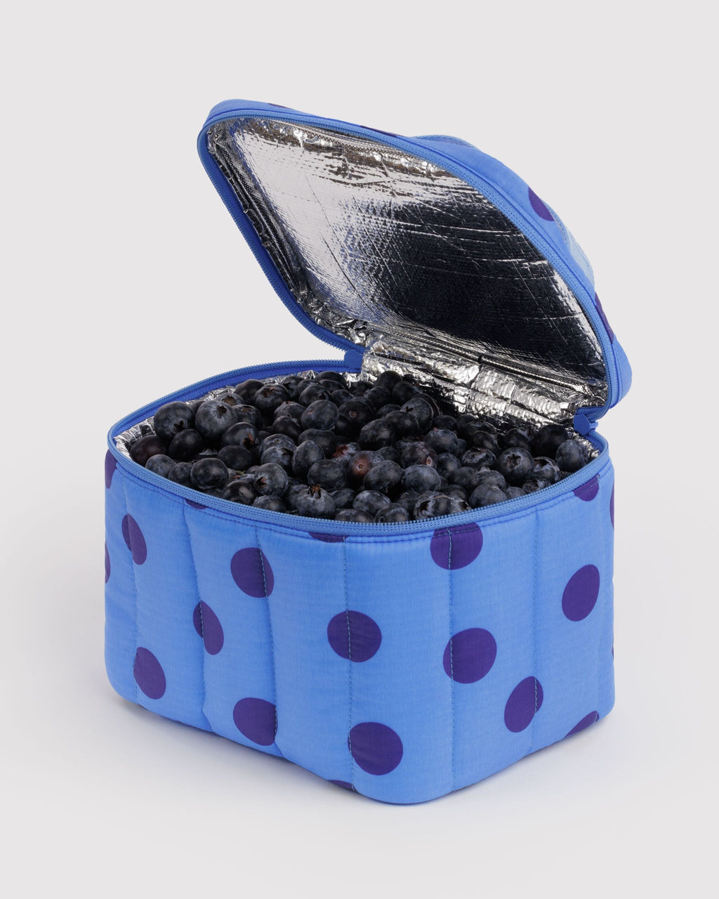 Puffy Lunch Bag in Blue Polka Dot - Insulated Meal Carry