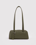 Small Recycled Leather Bowler Bag - Loden