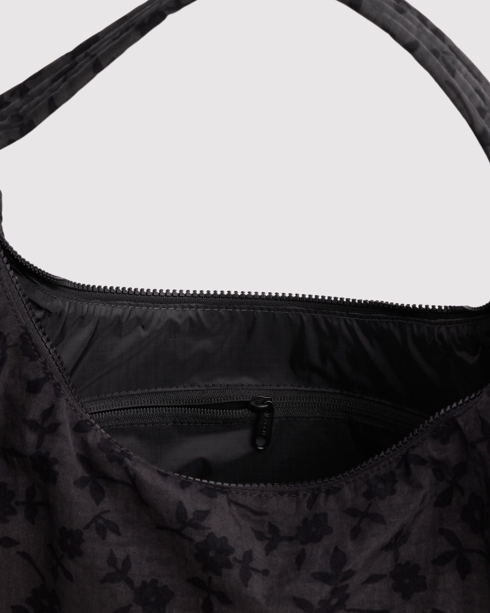 Nylon Shoulder Bag in Charcoal Ditsy Floral