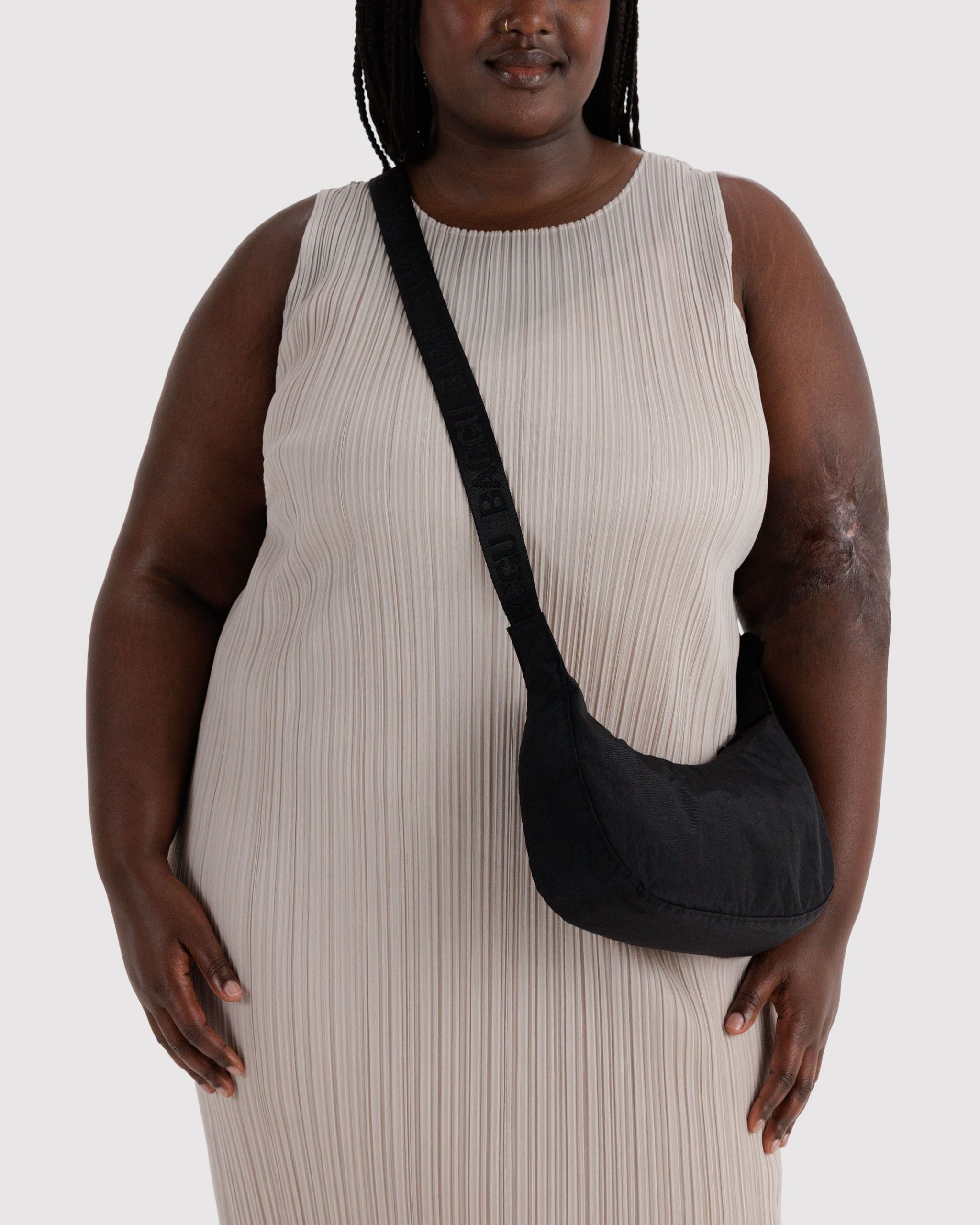 Small Nylon Crescent Bag in Black - Hands Free Everyday Carry