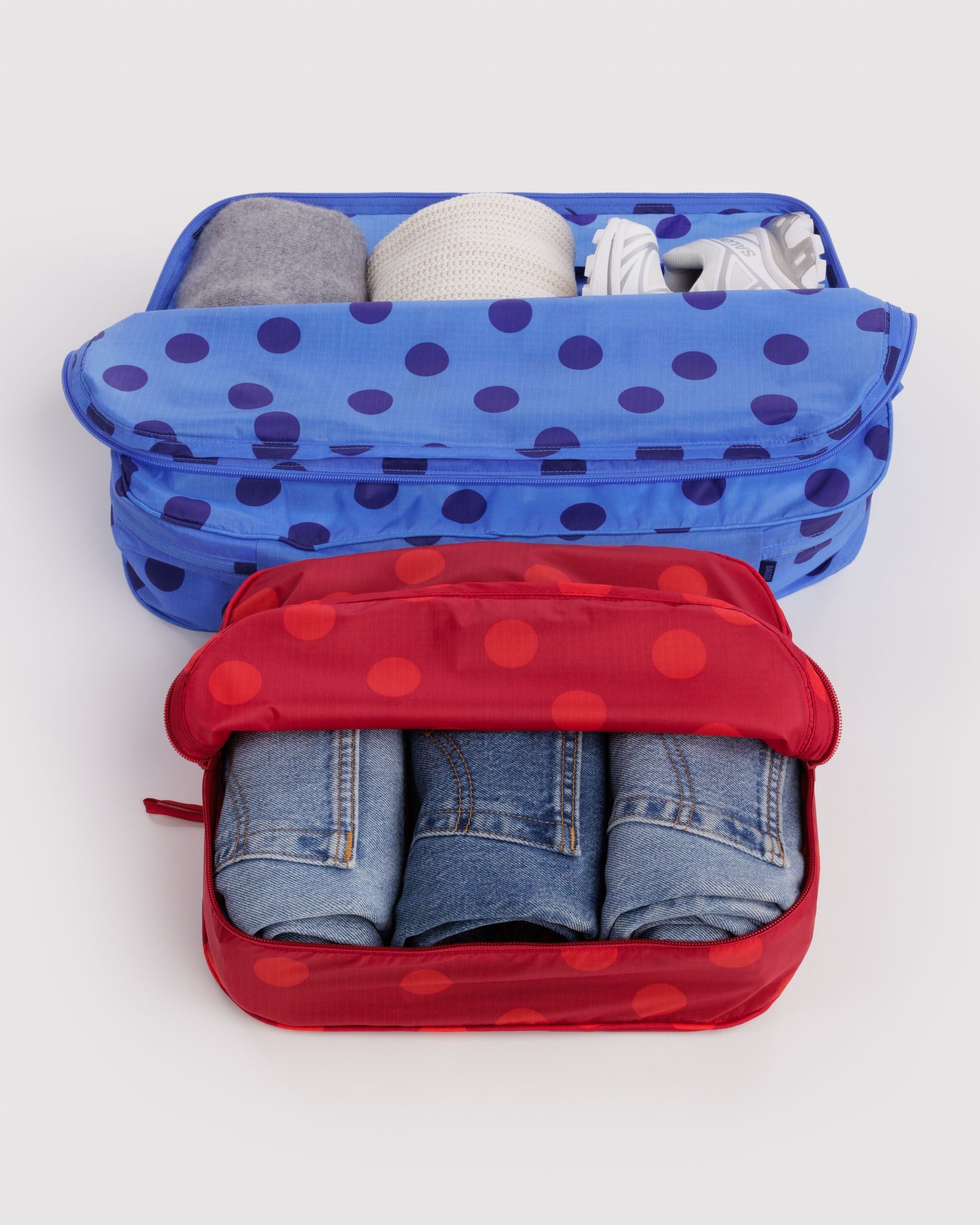 Large Packing Cube Set in Polka Dot Mix - Easy Packing and Storage