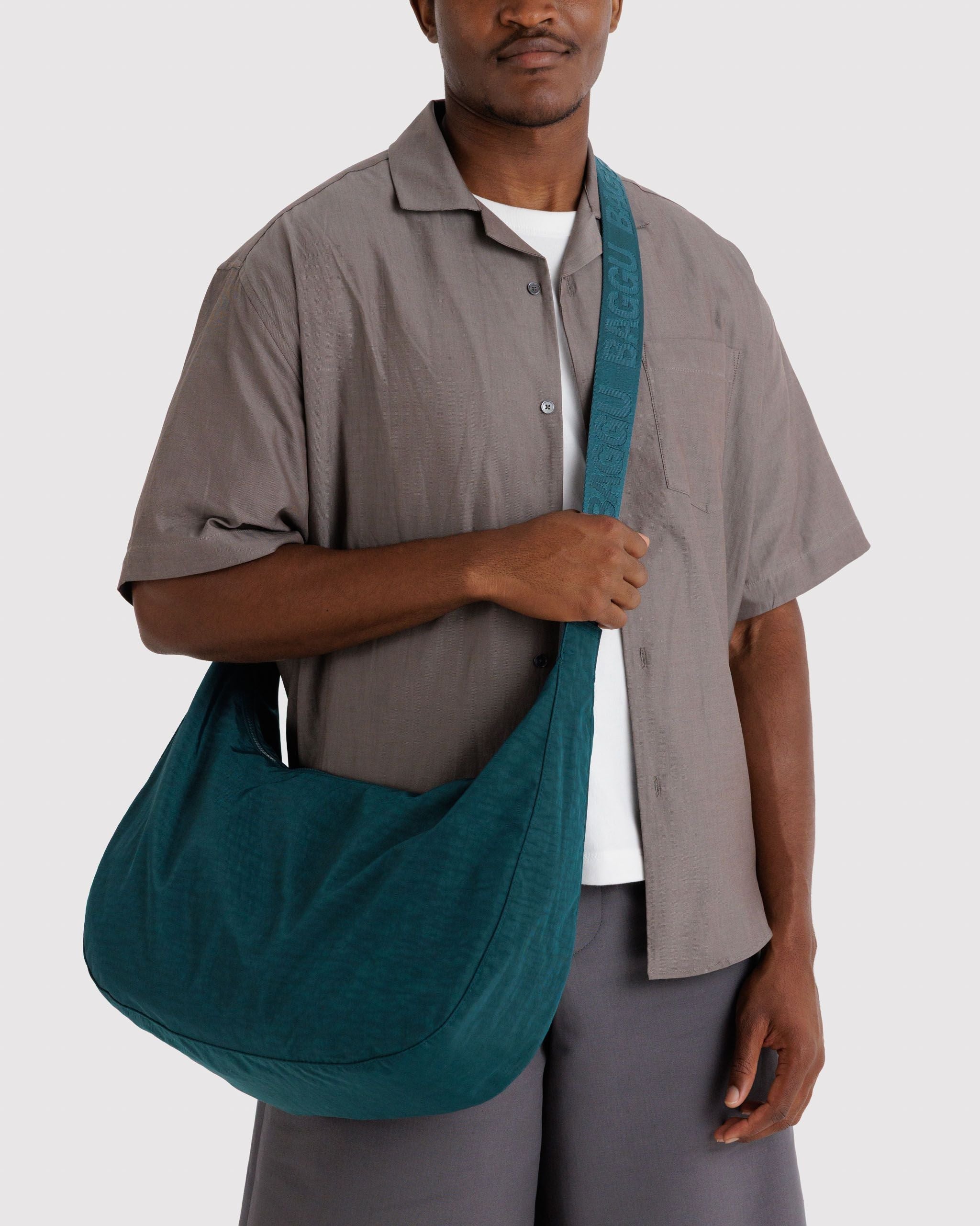 Large Nylon Crescent Bag in Deep Sea - Hands Free Everyday Carry
