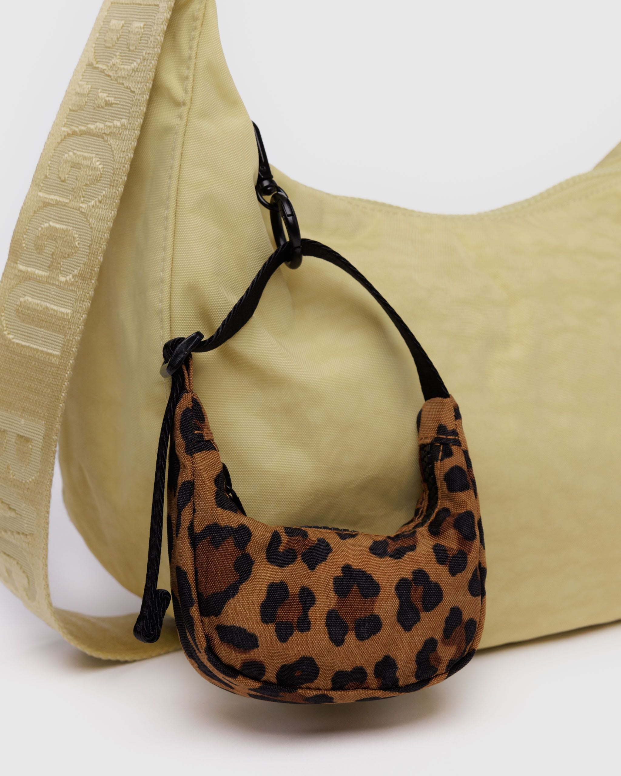 Crescent Bag Charm in Leopard - Playful Bag Accessory