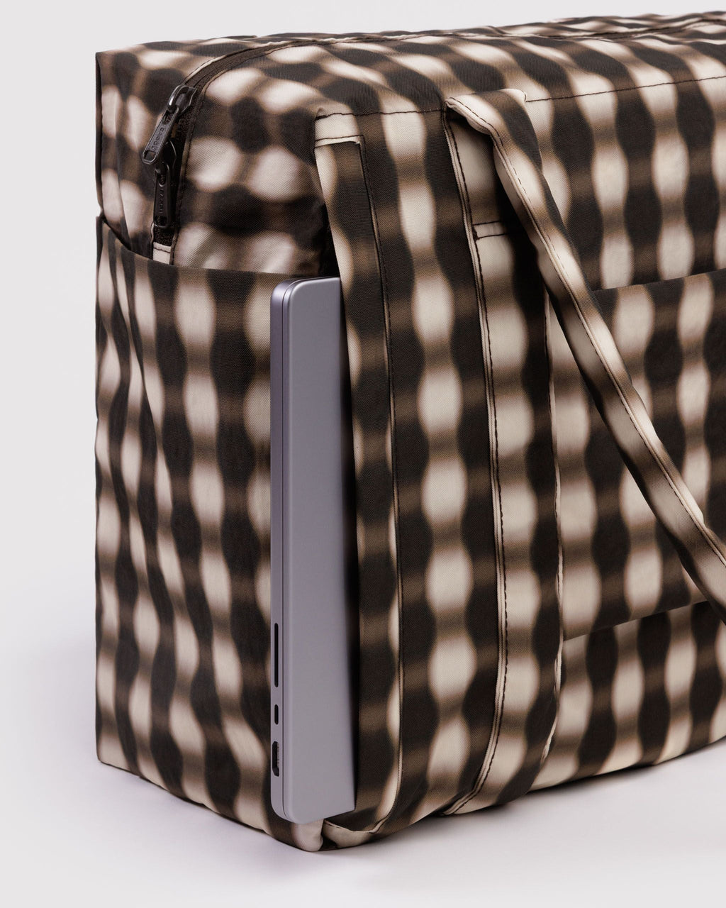 Small Cloud Carry-On in Blurred Gingham Brown - Organized Travel Carry