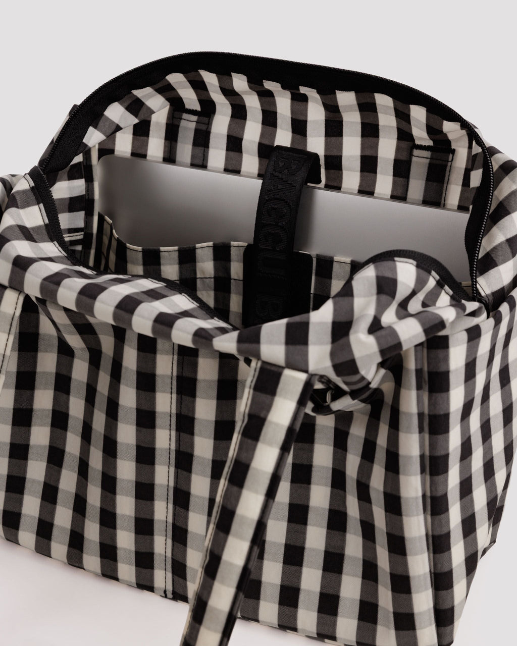 Everyday Cloud Bag in Black and Cream Gingham - Roomy Everyday Carry