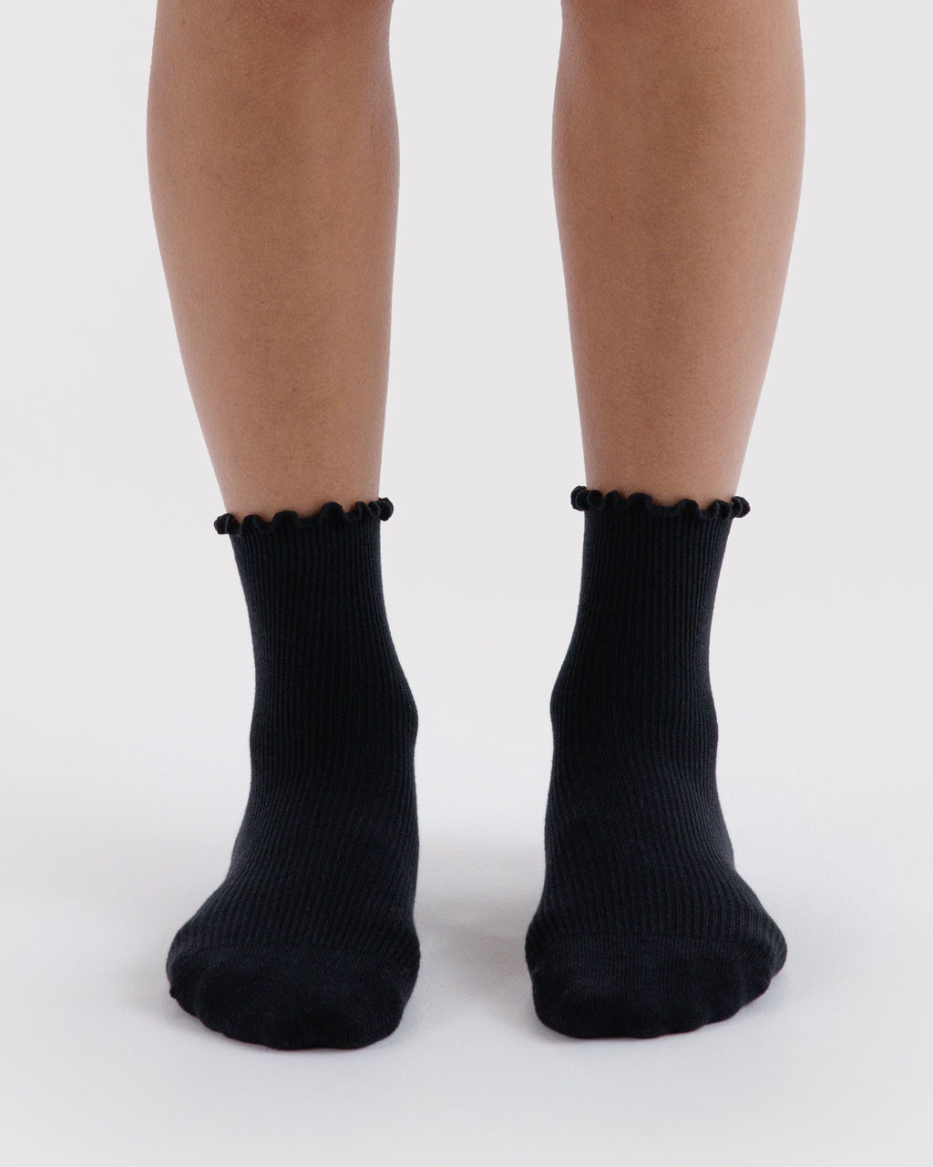 Lettuce Edge Sock Set of 2 in Black - Comfortable Everyday Style