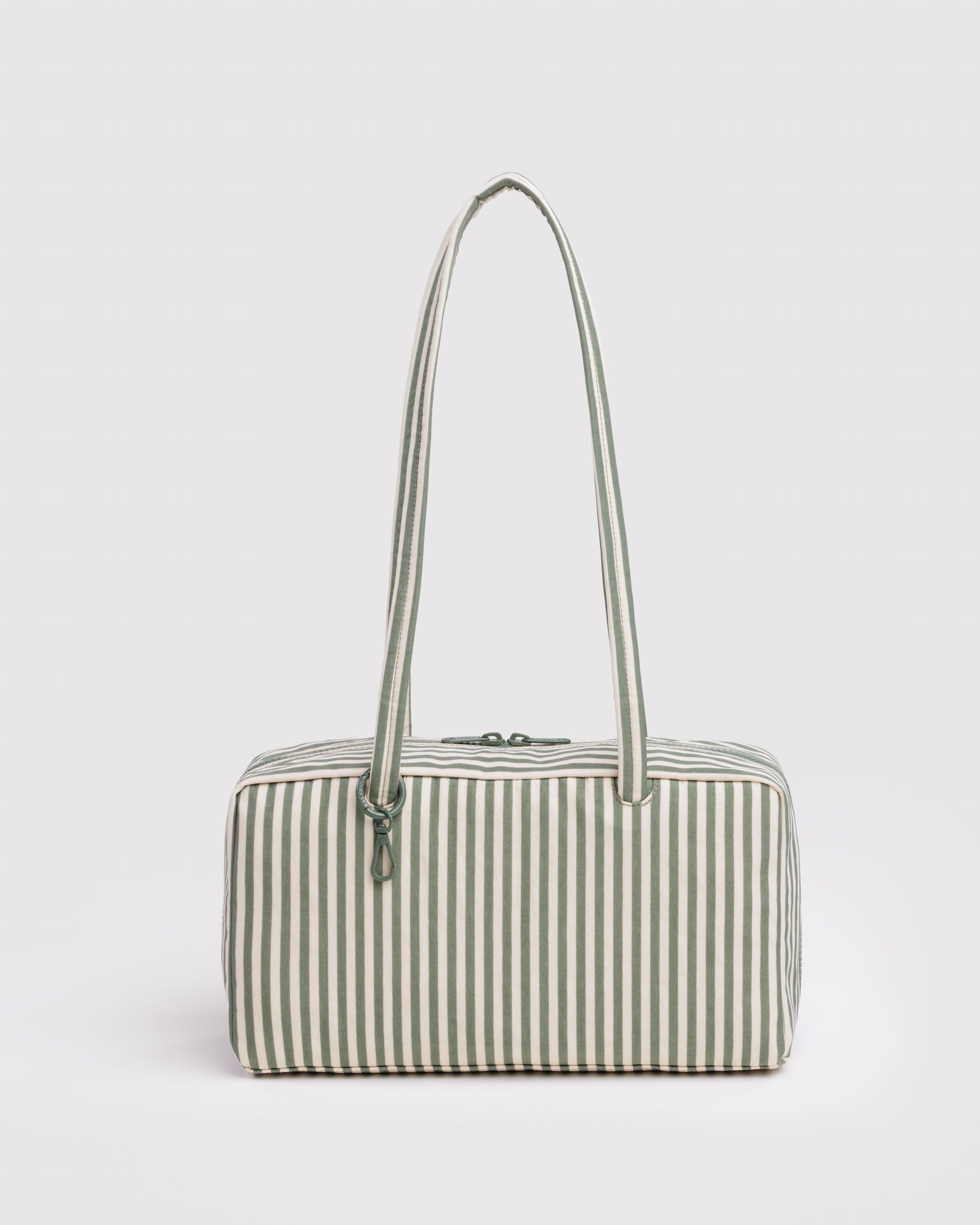 Nylon Bowler Bag - Sage Stripe