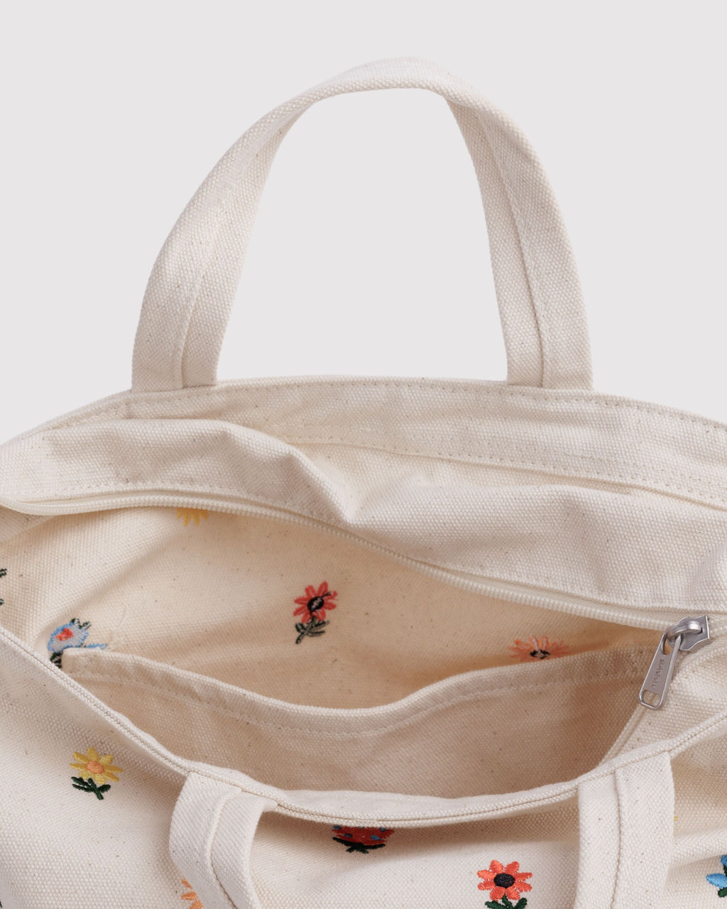 Horizontal Zip Duck Bag in Embroidered Ditsy Floral