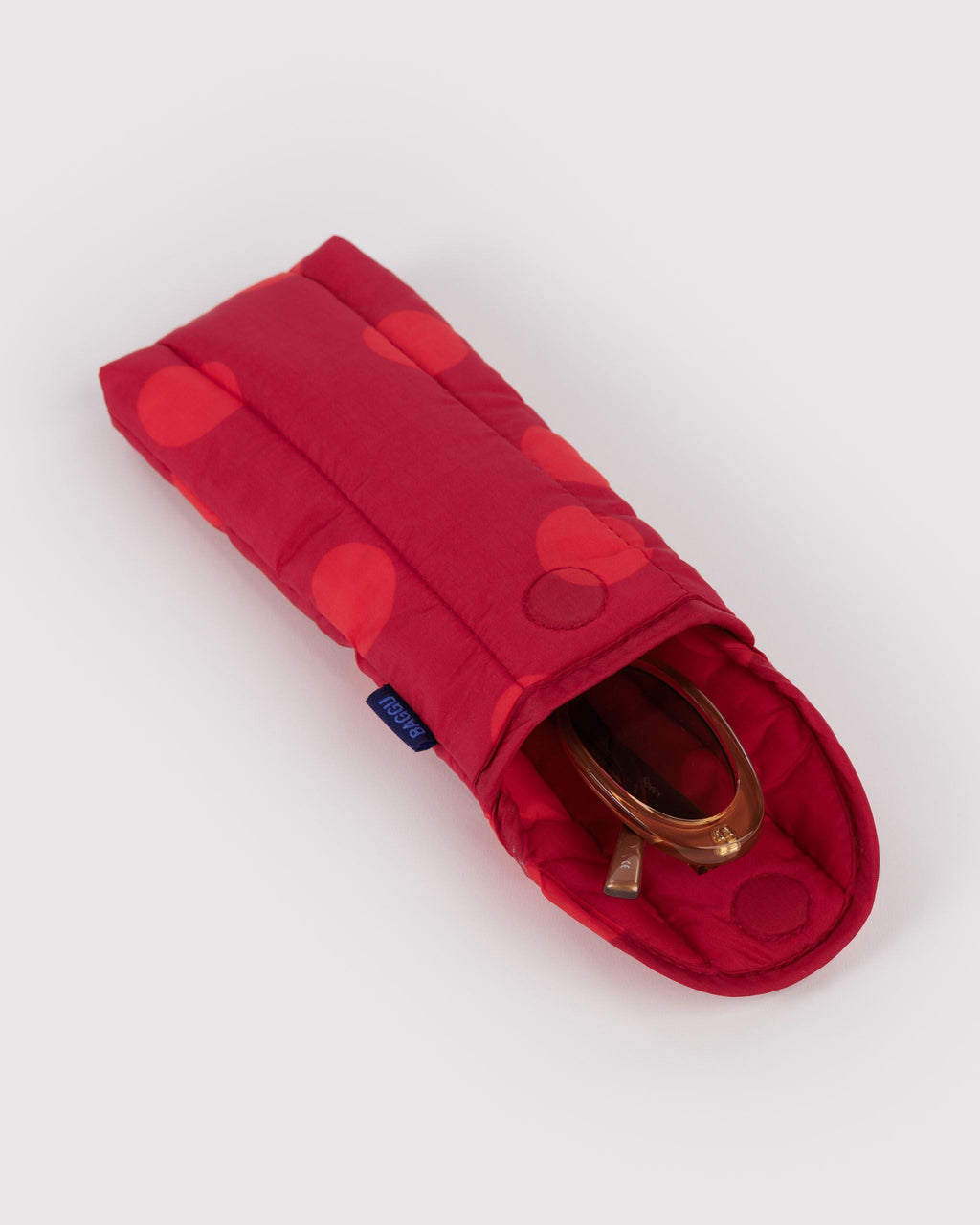 Puffy Glasses Sleeve in Red Polka Dot - Soft Protective Storage