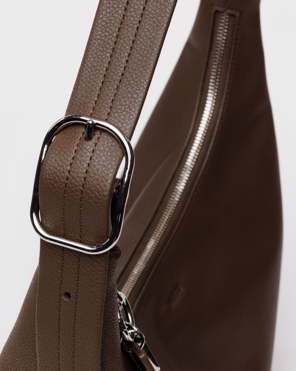 Recycled Leather Shoulder Bag in Brown - Hands Free Everyday Carry