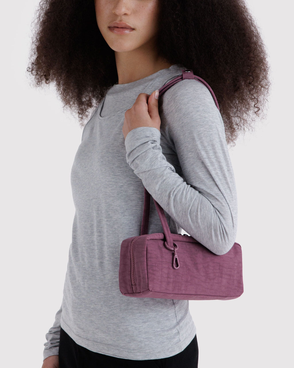 Small Nylon Bowler Bag in Wild Plum - Hands Free Everyday Carry