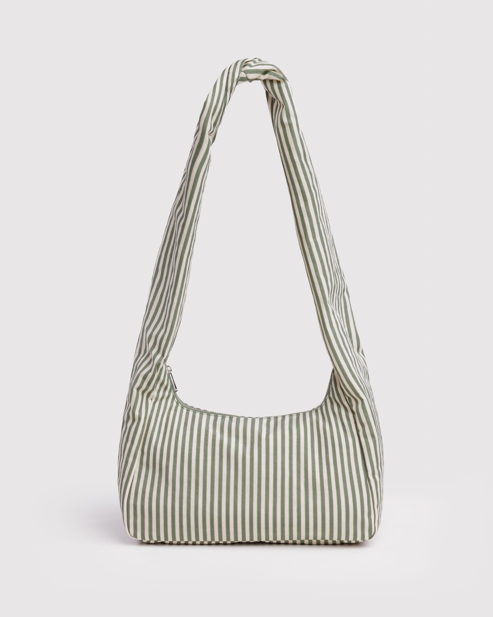 Nylon Meringue Bag - Sage Stripe