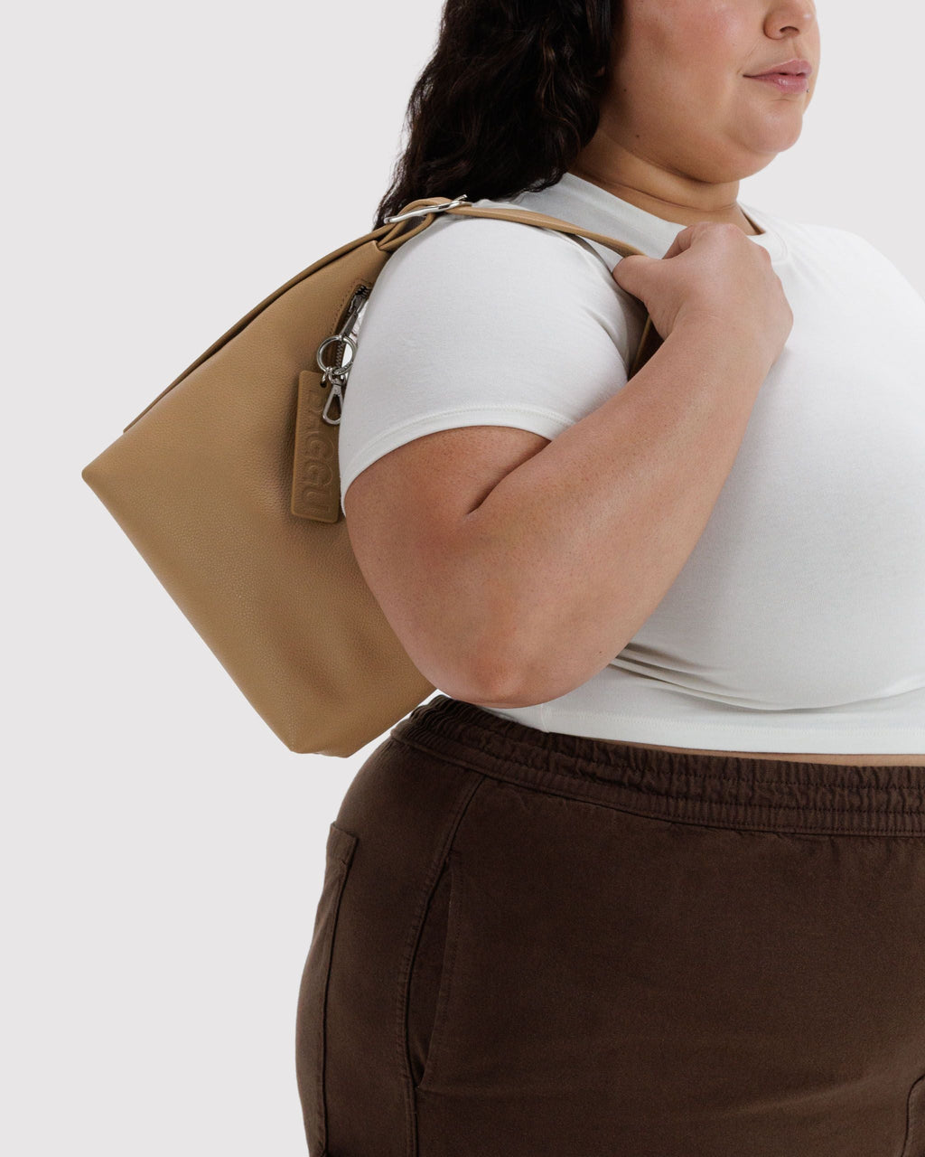 Mini Recycled Leather Shoulder Bag in Dune - Hands Free Everyday Carry