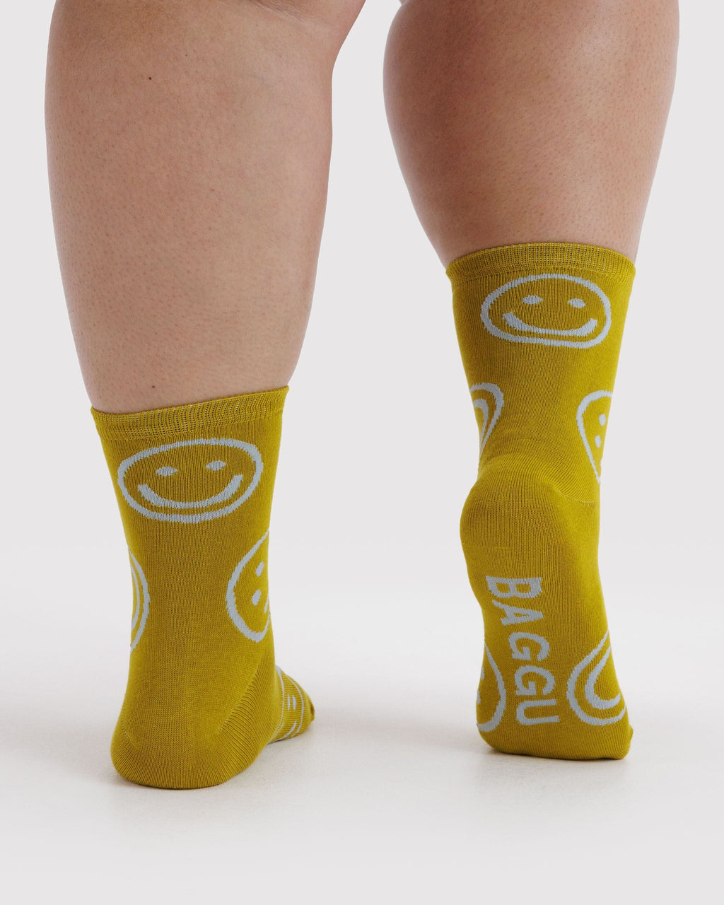 Crew Sock in Ochre Happy - Comfortable Everyday Style