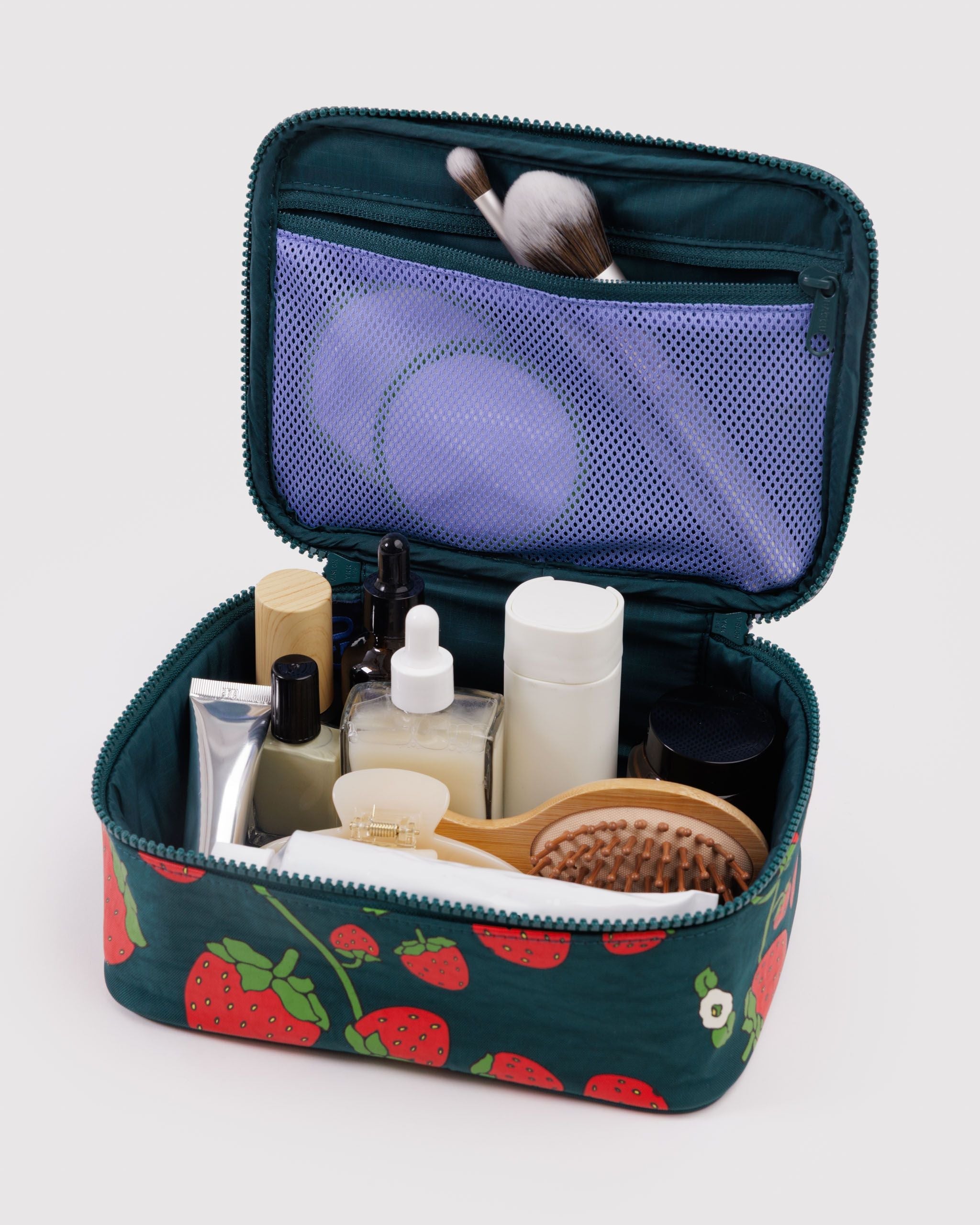 Small Cosmetic Case in Strawberry Blossom - Easy Packing and Storage