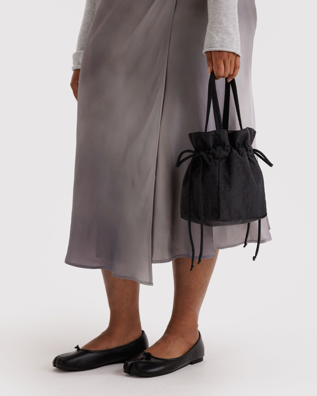 Nylon Drawstring Bag in Black - Hands Free Everyday Carry