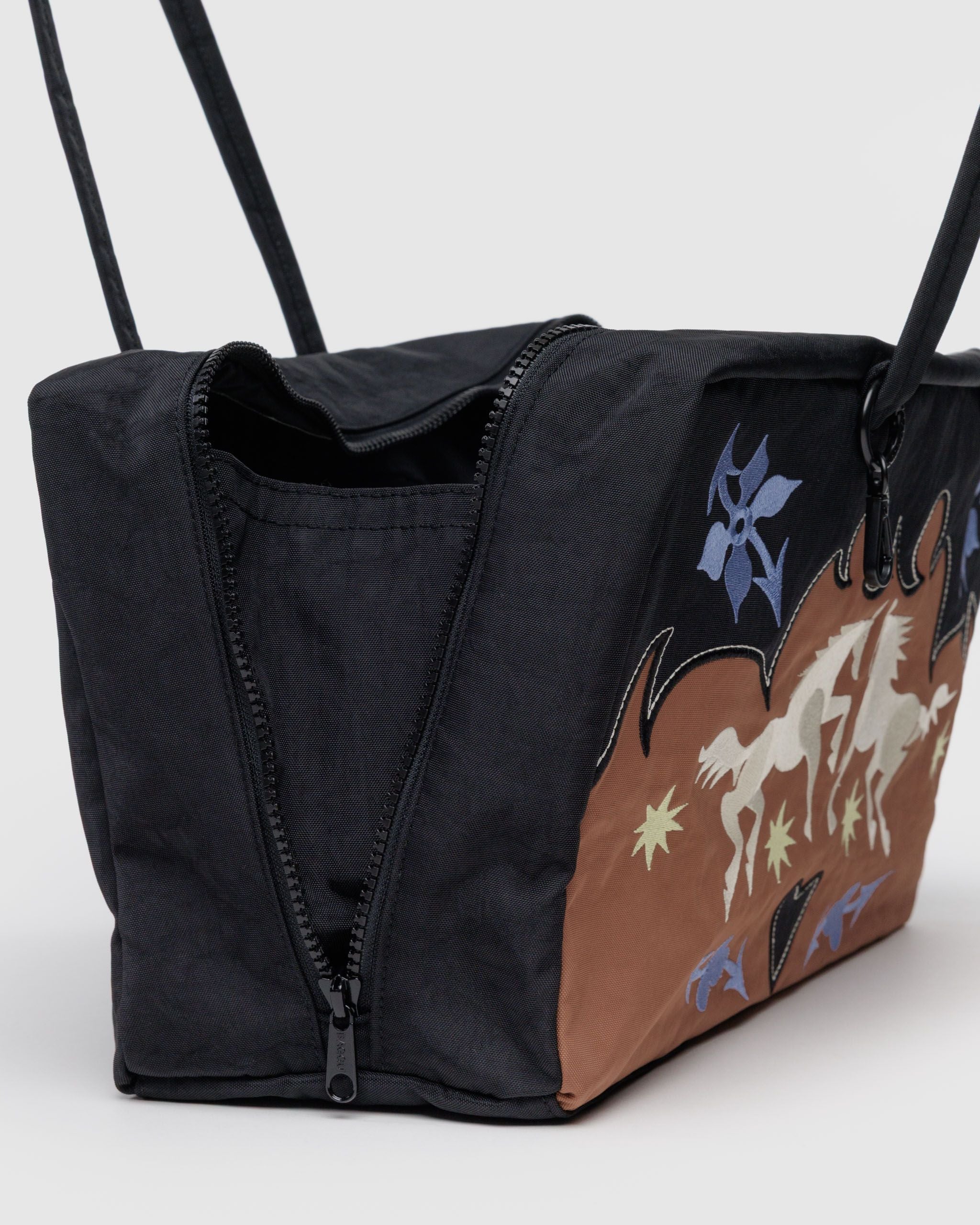 Medium Nylon Bowler Bag - Sale in Western Applique