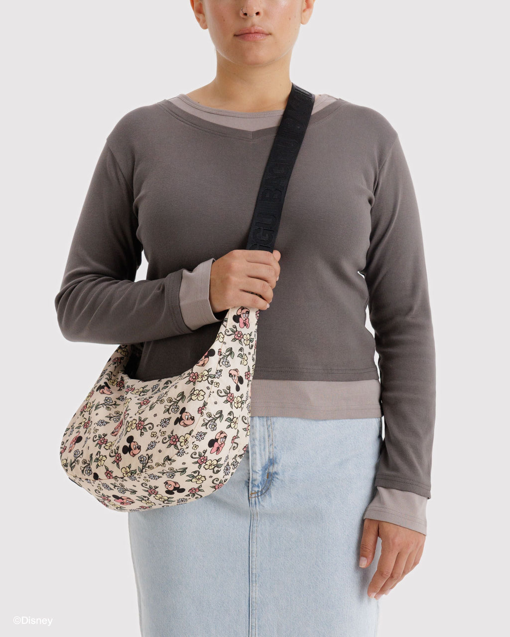 Medium Nylon Crescent Bag in Storybook Floral
