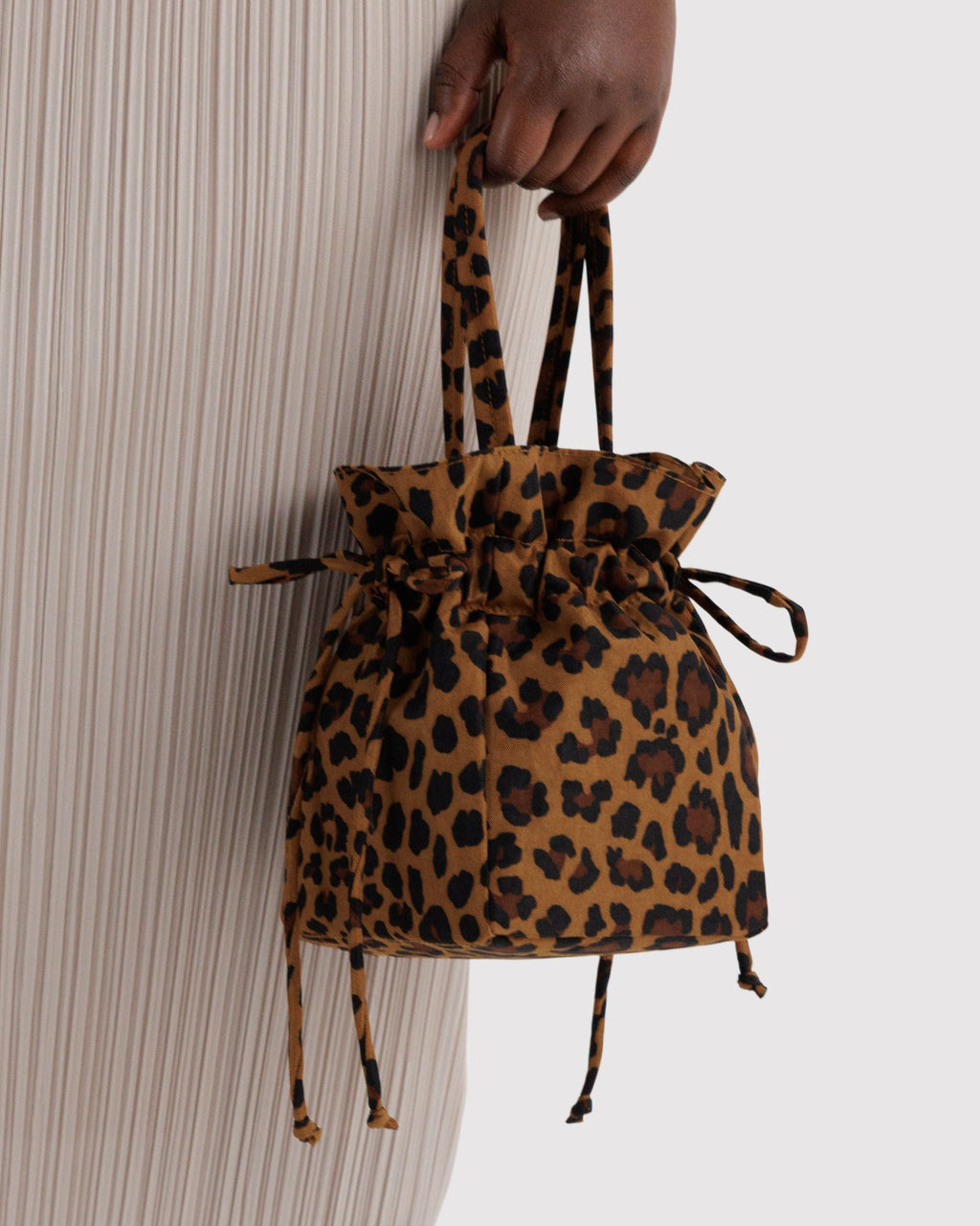 Nylon Drawstring Bag in Leopard - Hands Free Everyday Carry