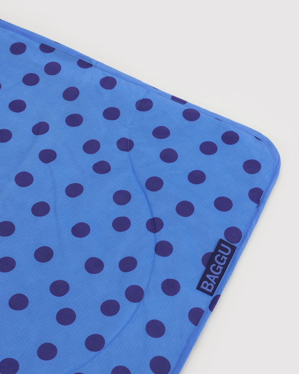 Puffy Picnic Blanket in Blue Polka Dot - Comfortable Outdoor Lounging