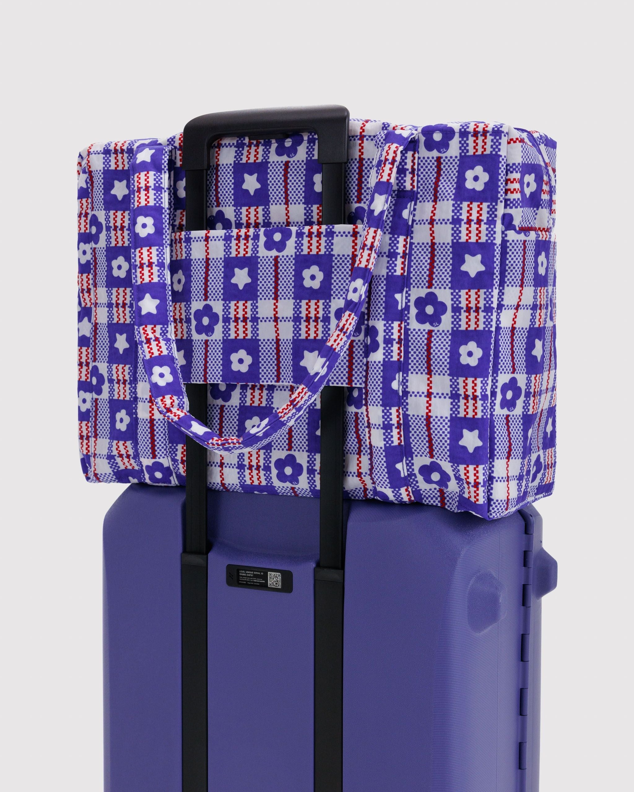 Cloud Carry-On in Market Plaid Blue - Organized Travel Carry