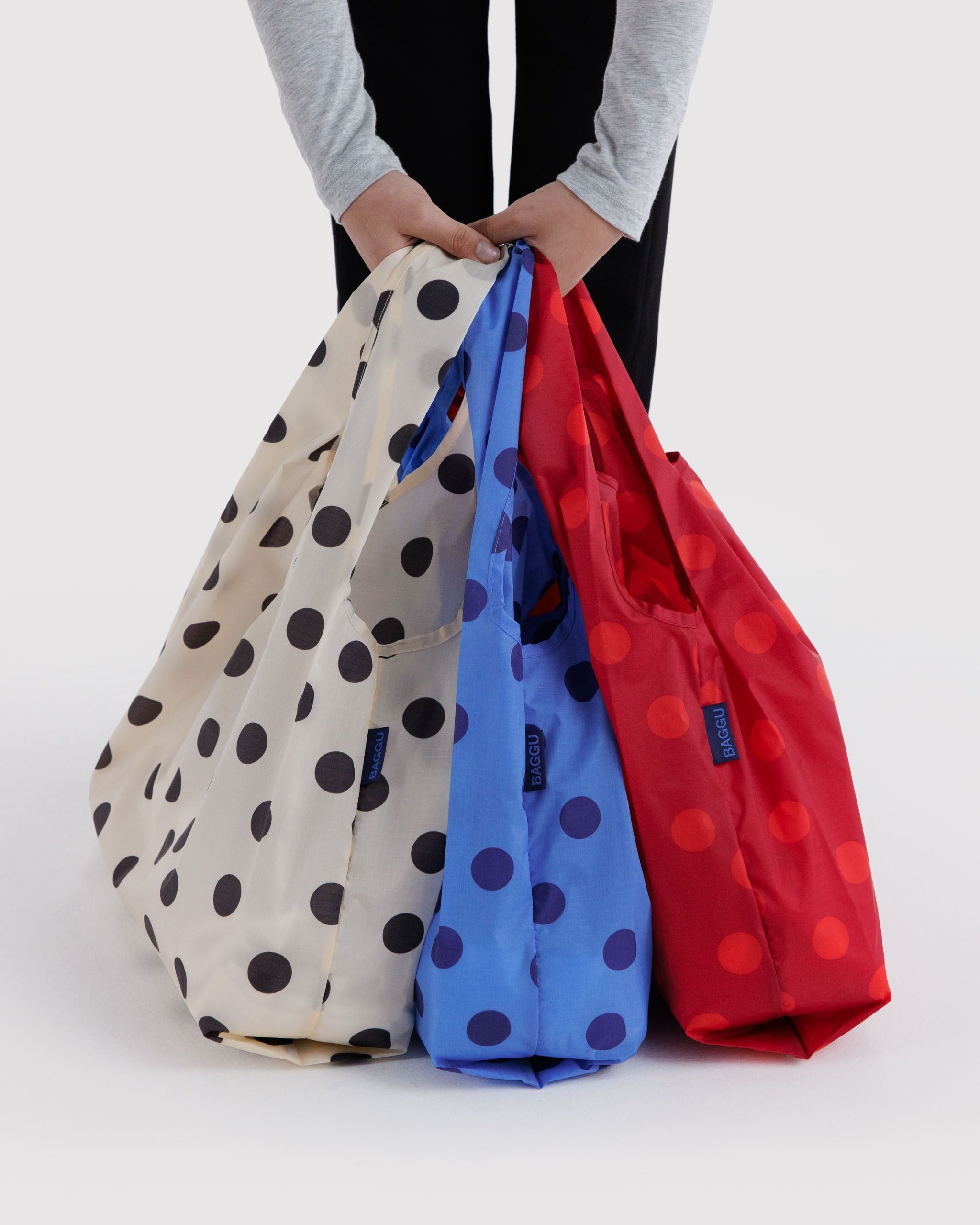 Standard Baggu Set of 3 in Polka Dot Mix - Reusable Everyday Carry