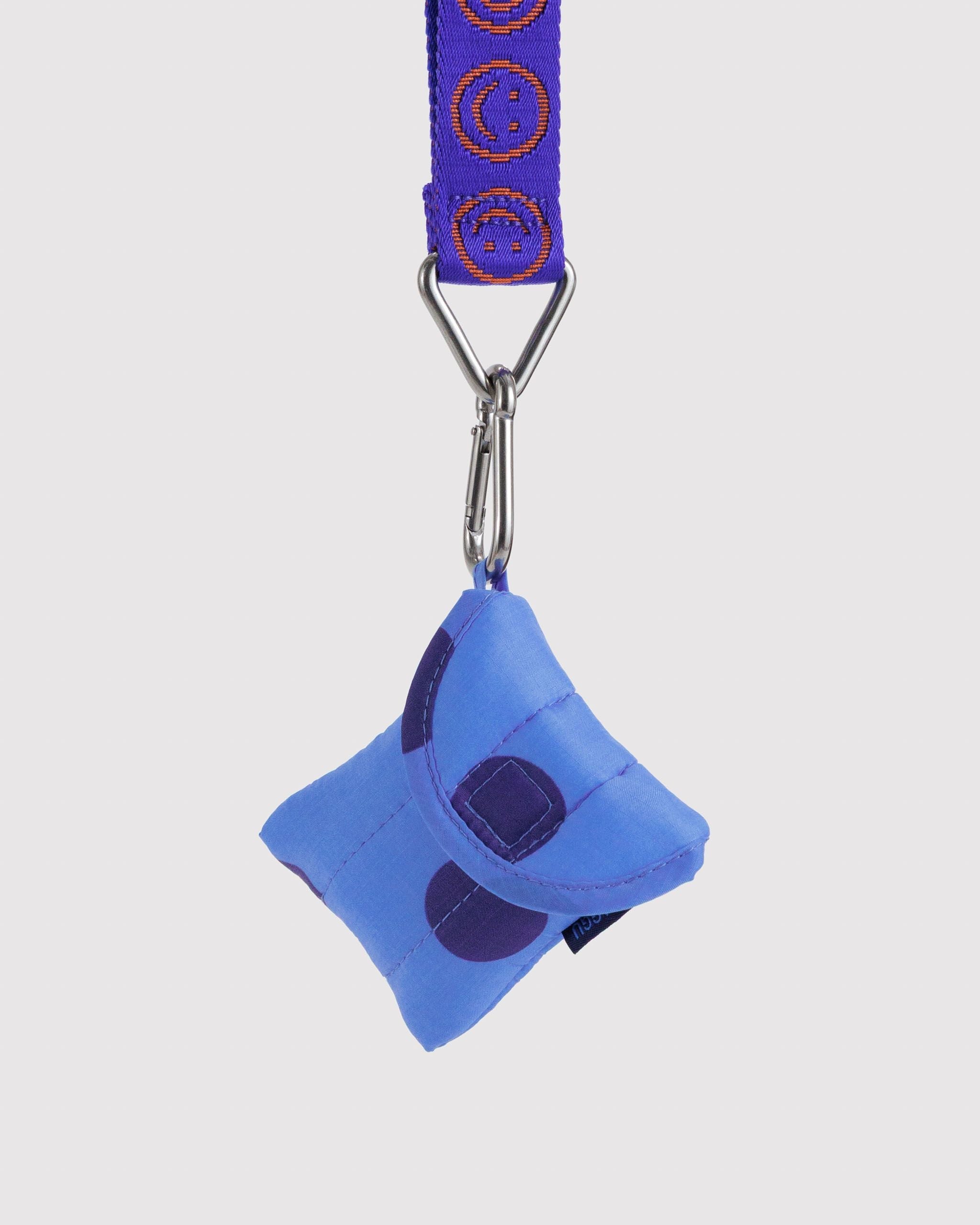 Puffy Earbuds Case in Blue Polka Dot - Soft Protective Storage