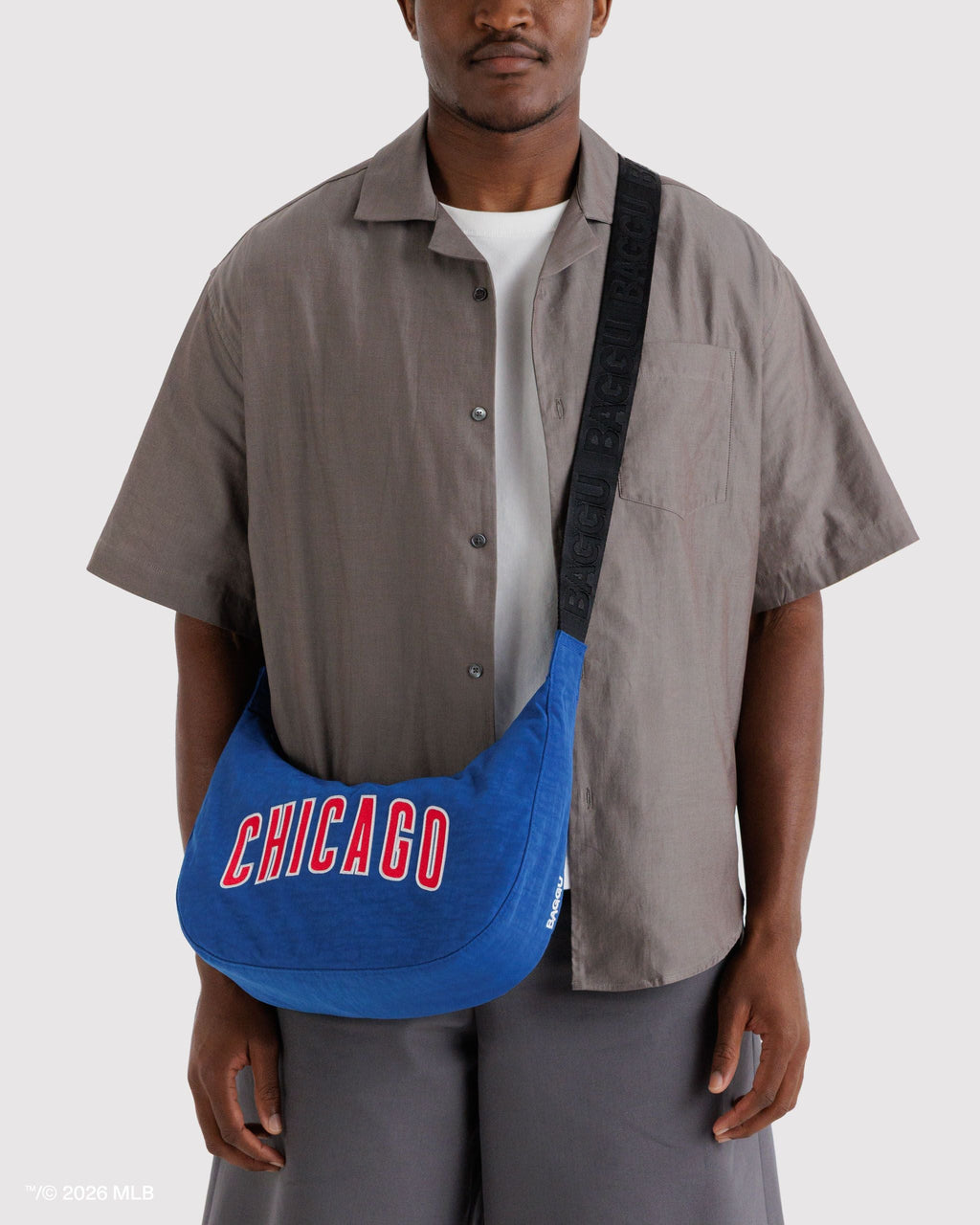 Medium Nylon Crescent Bag in Chicago CubsTM