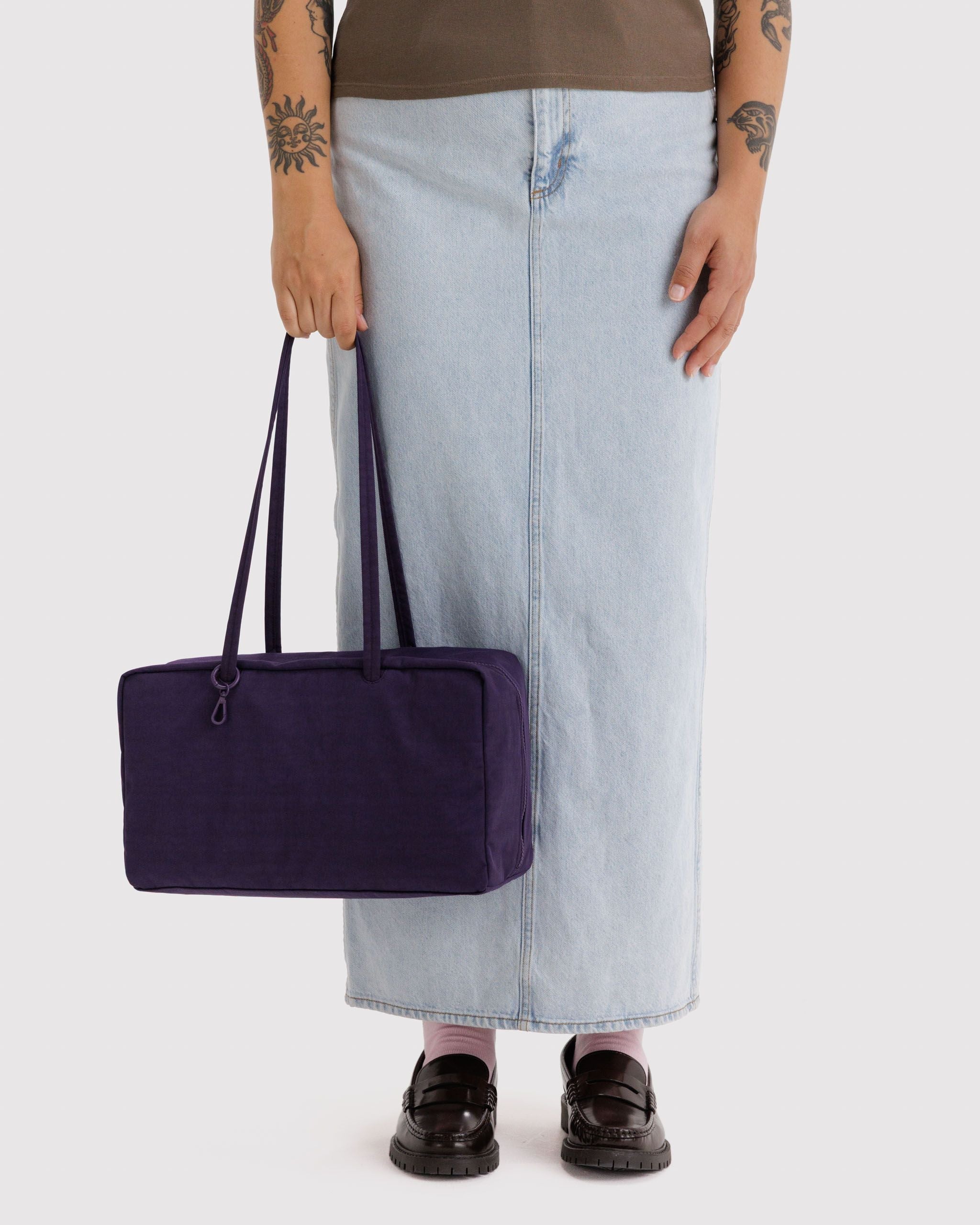 Medium Nylon Bowler Bag - Sale in Fig - Hands Free Everyday Carry