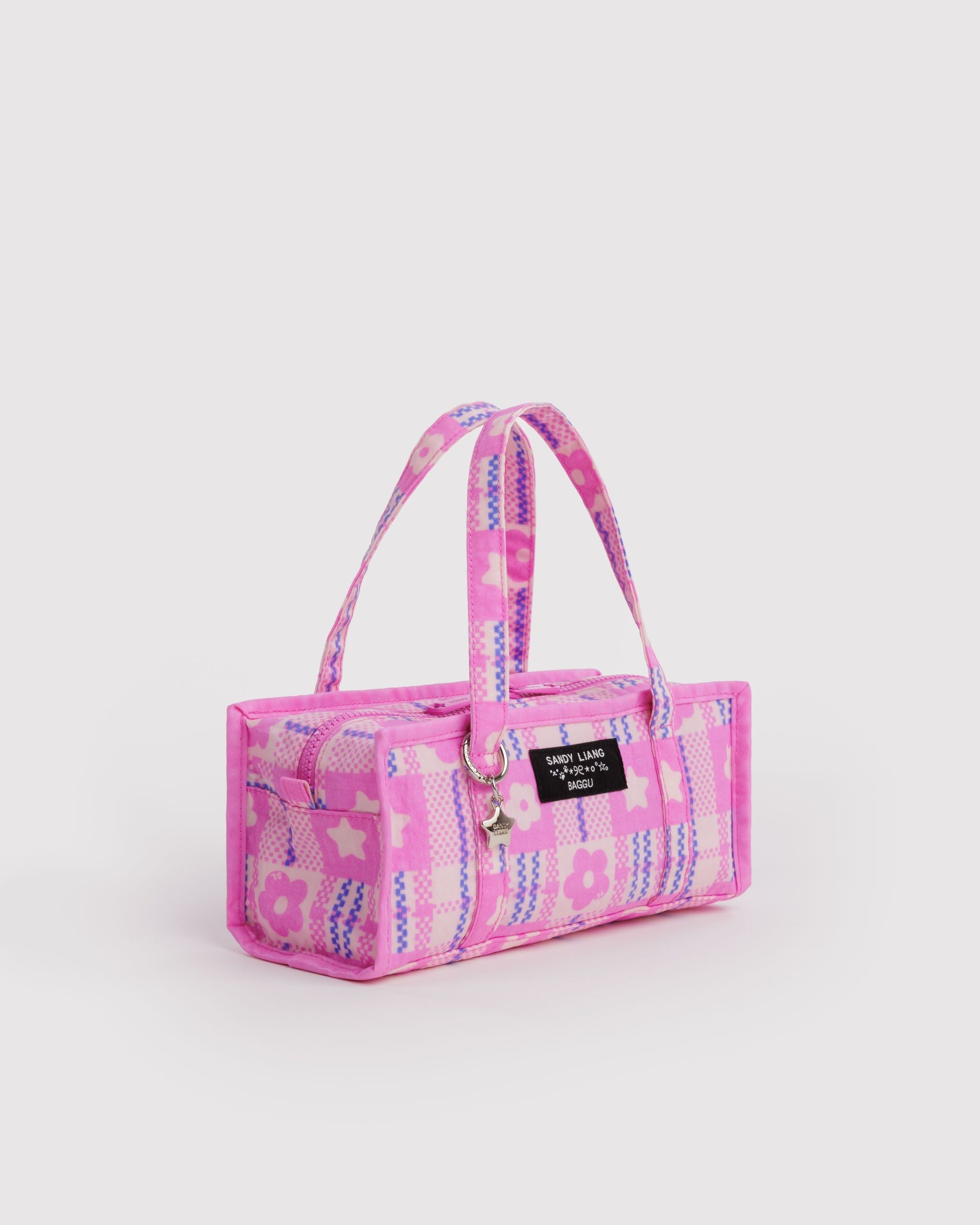Mini Nylon Market Bag in Market Plaid Pink - Reusable Everyday Carry