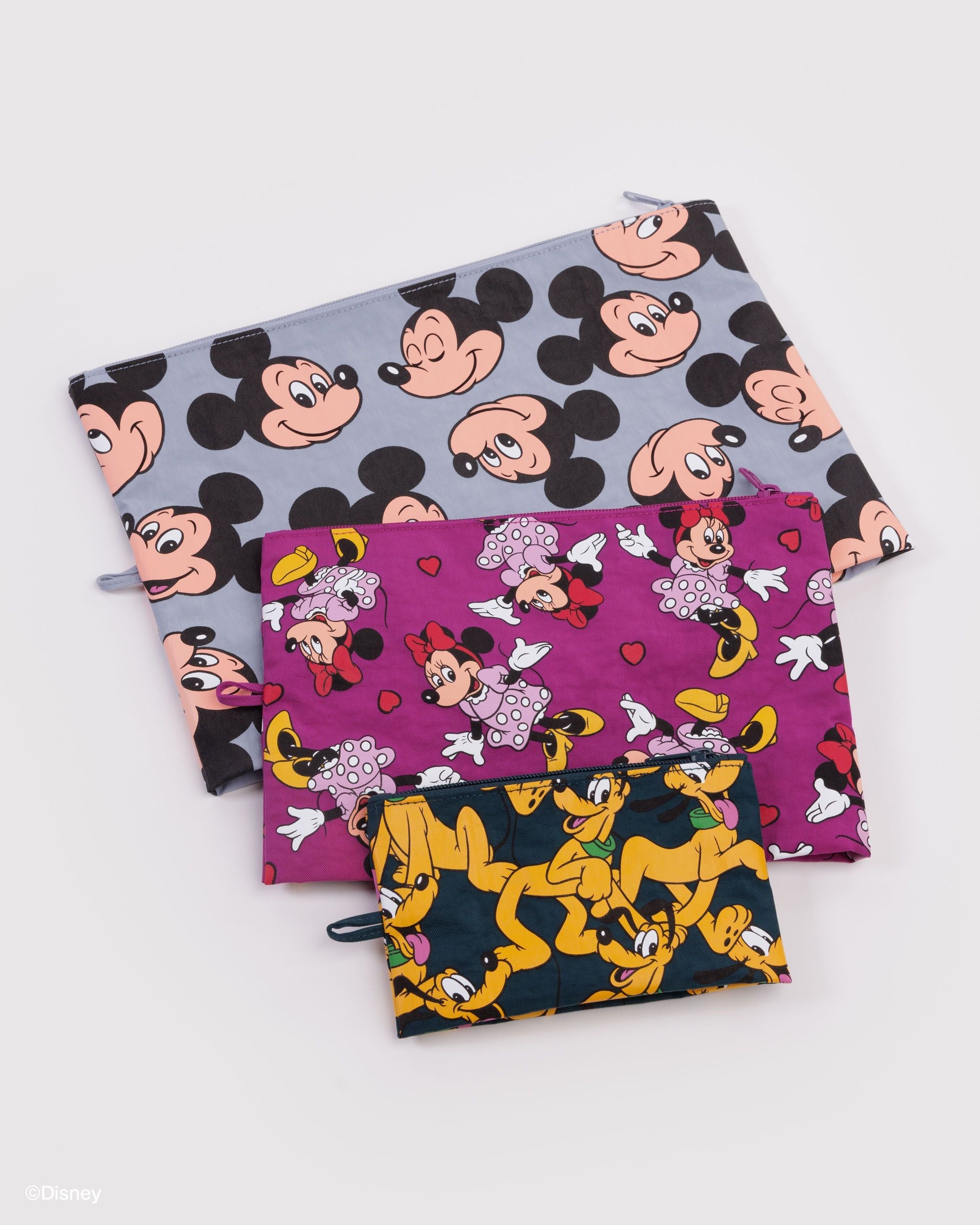 Go Pouch Set in Mickey Minnie and Pluto - Easy Packing and Storage