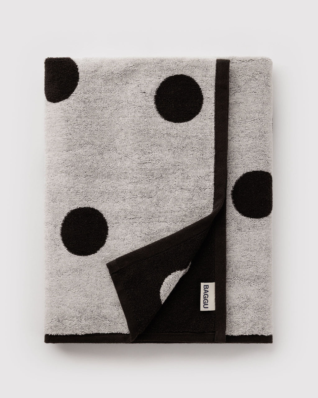 Bath Towel in Cream and Black Polka Dot - Soft Everyday Essential