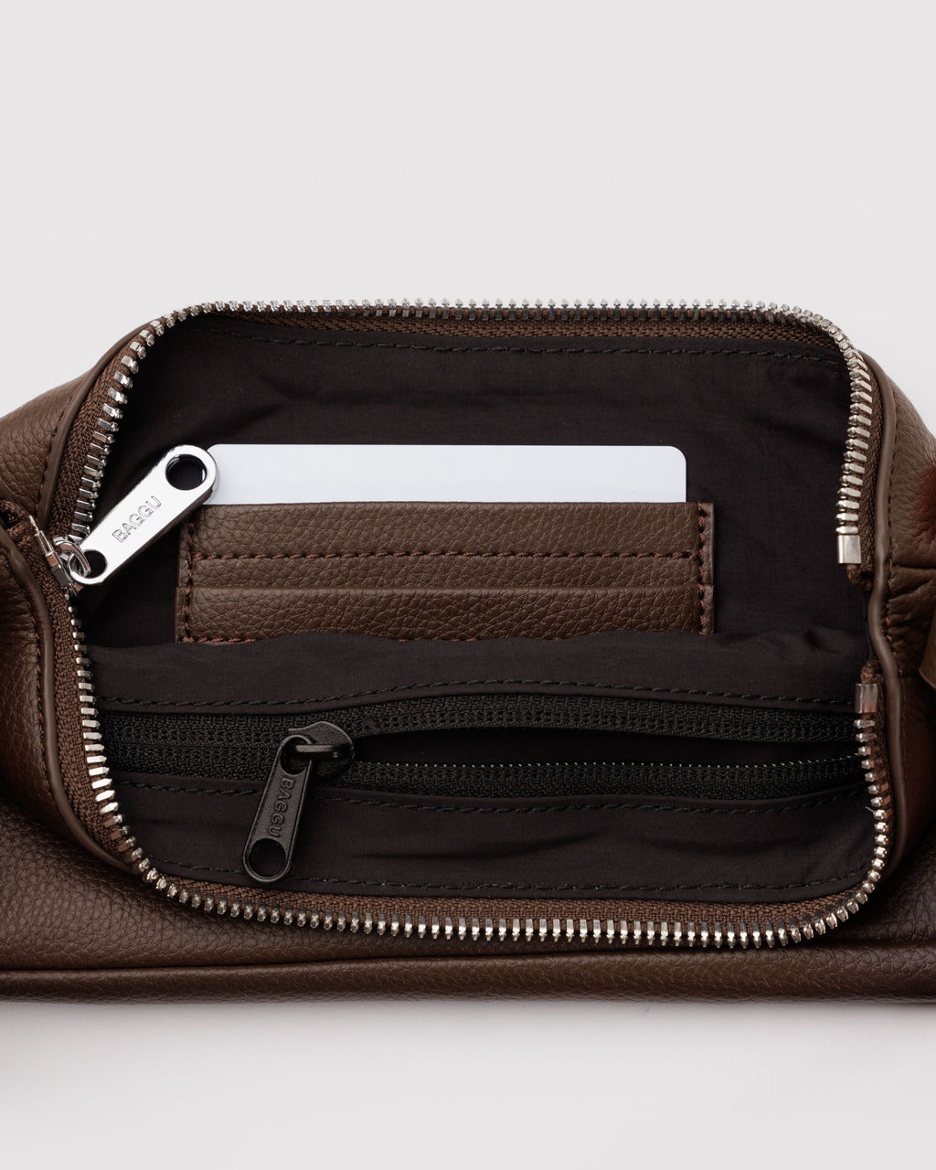Recycled Leather Pochette in Brown - Hands Free Everyday Carry