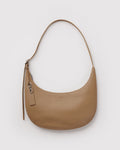 Medium Recycled Leather Flat Crescent - Dune