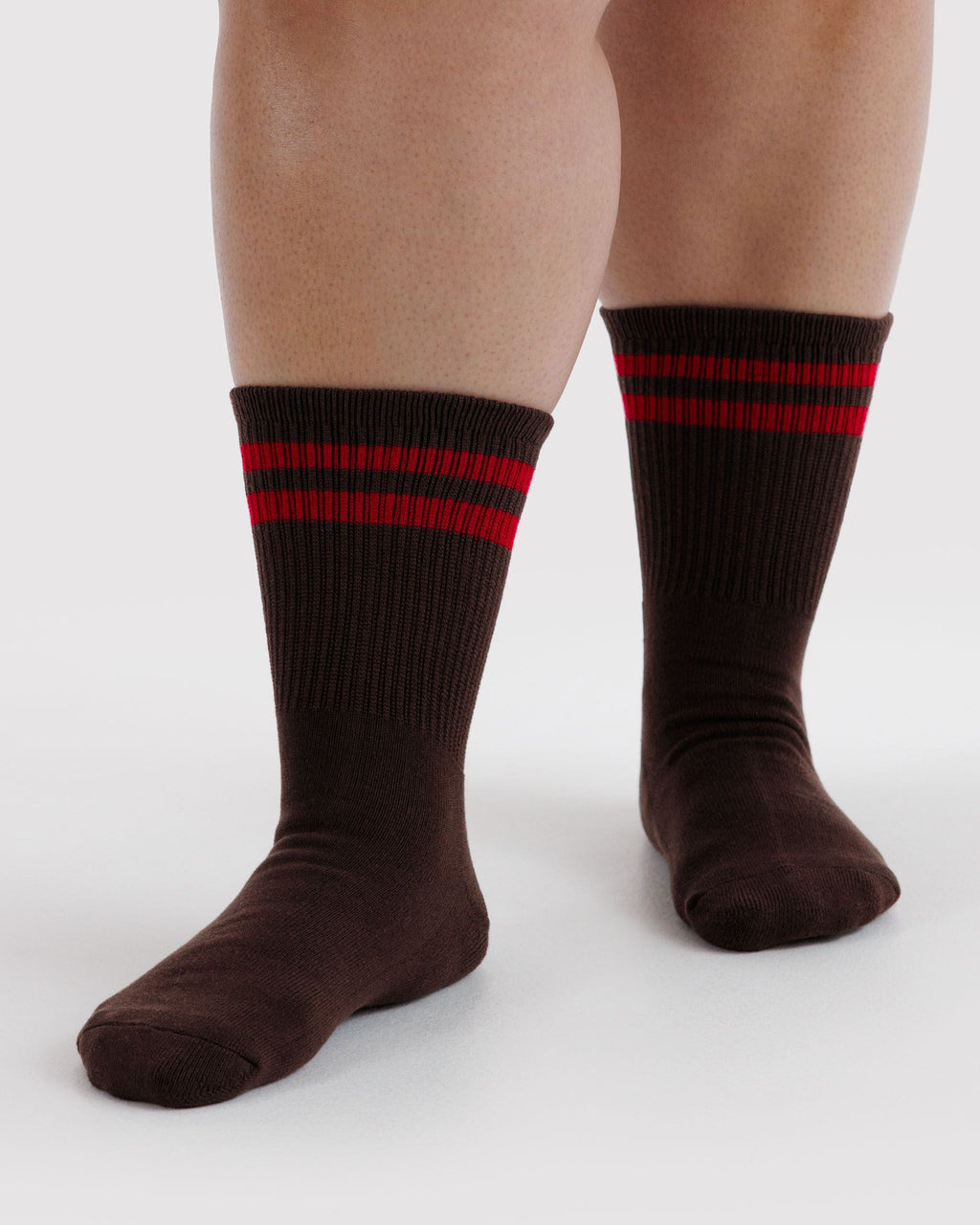 Ribbed Sock in Coffee Stripe - Comfortable Everyday Style